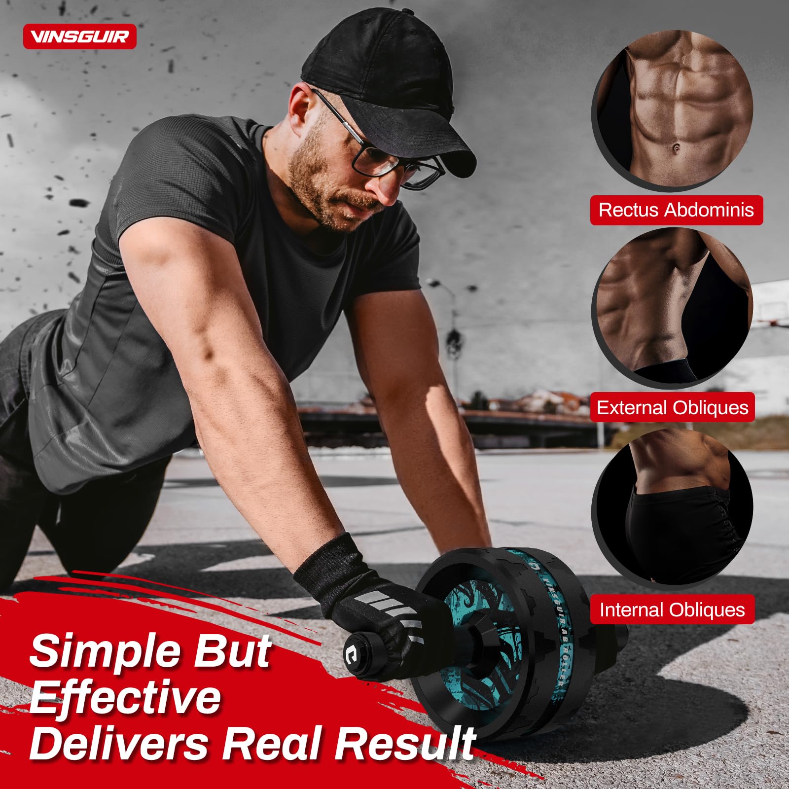 Vinsguir Ab Roller Wheel for Abdominal & Core Strength Training