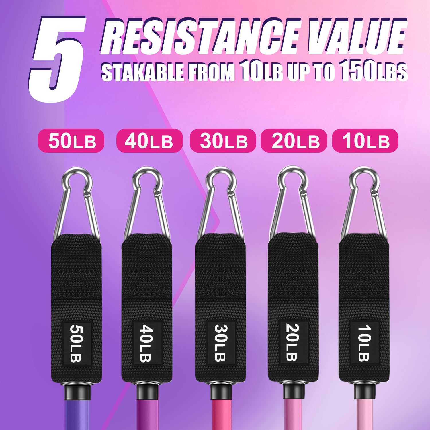 WHATAFIT Resistance Bands with Handles for Men and Women Fitness