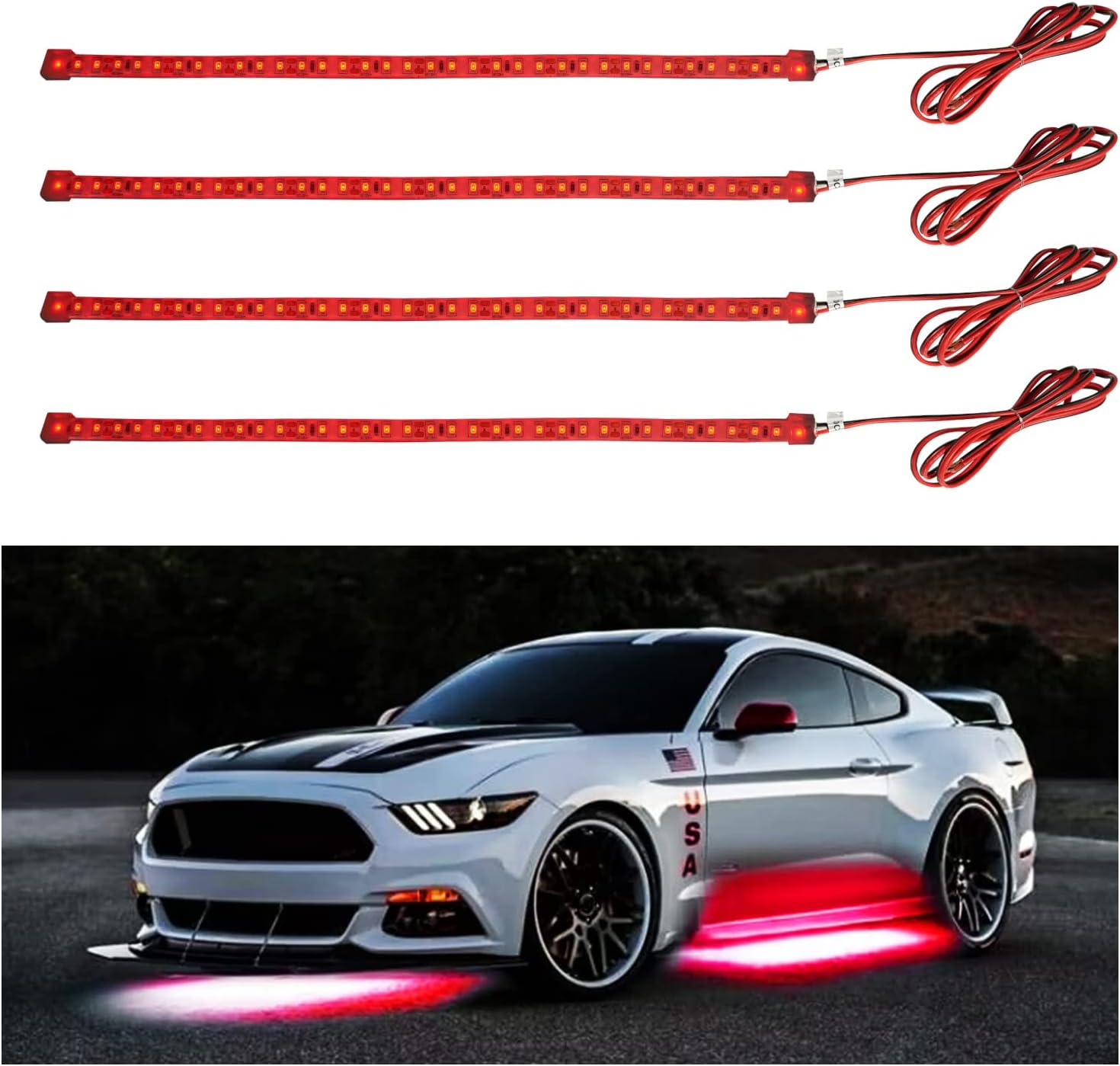 YM E-Bright LED Strip Light 30CM Waterproof for Car Motorcycles Decoration
