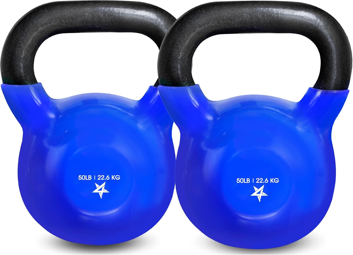 Yes4All Kettlebell, 5-100 LB Vinyl Coated Cast Iron Strength Training Kettlebells