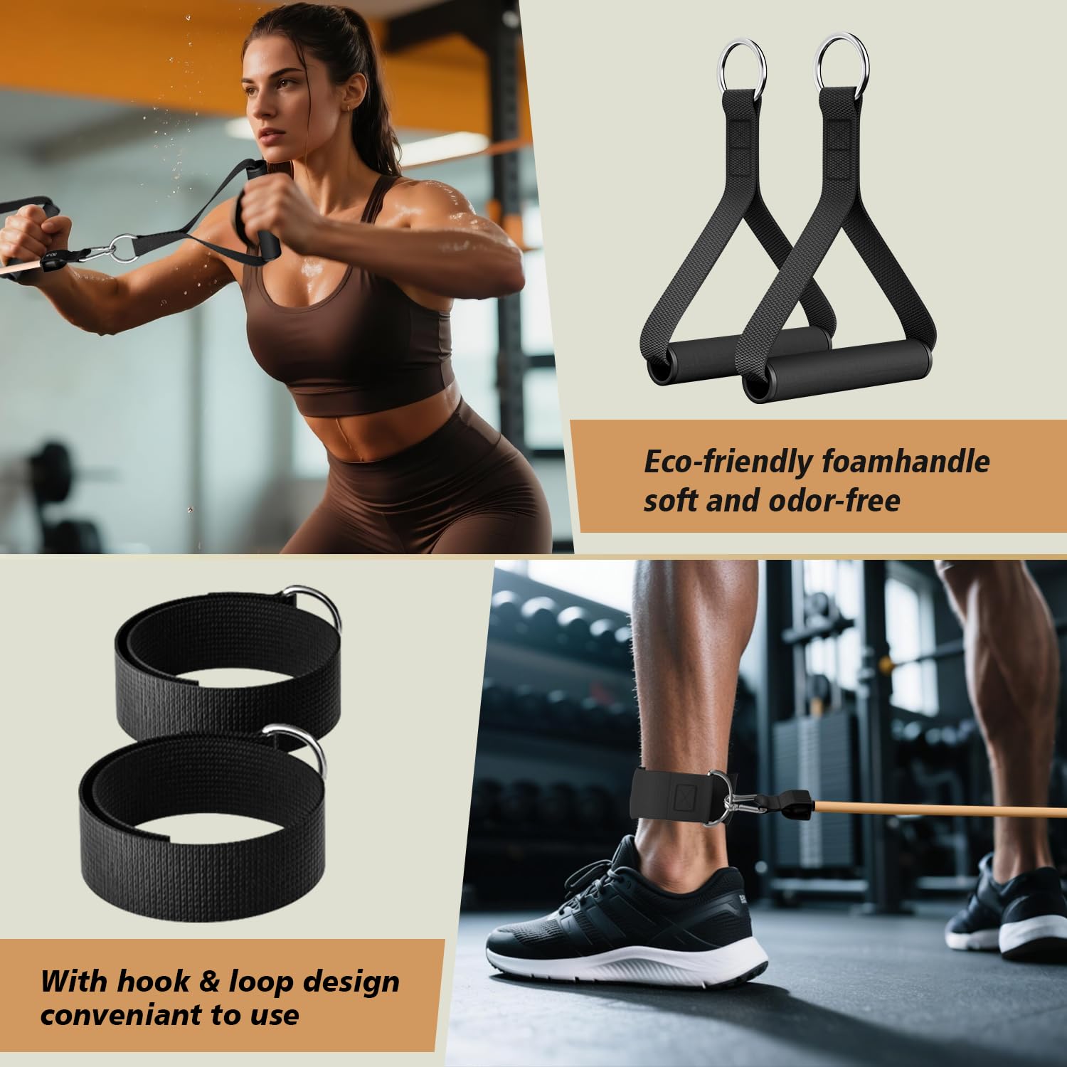 WHATAFIT Resistance Bands with Handles for Men and Women Fitness