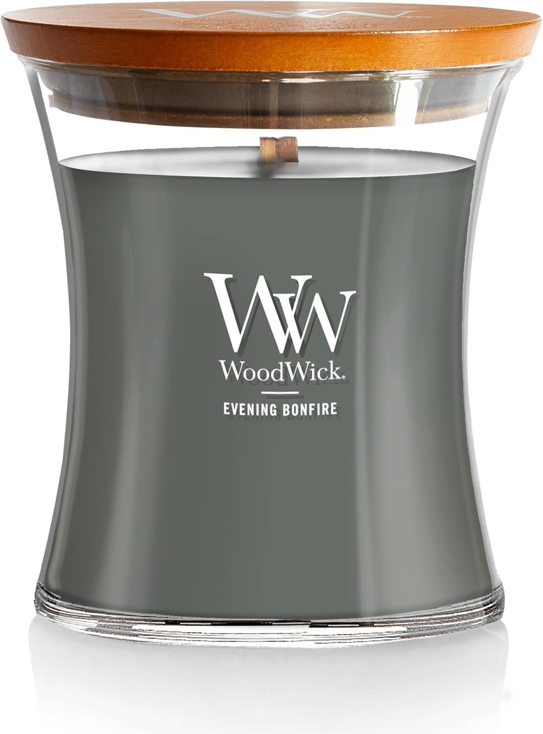 WoodWick Medium Hourglass Candle Fireside Scent Premium Soy  9.7oz