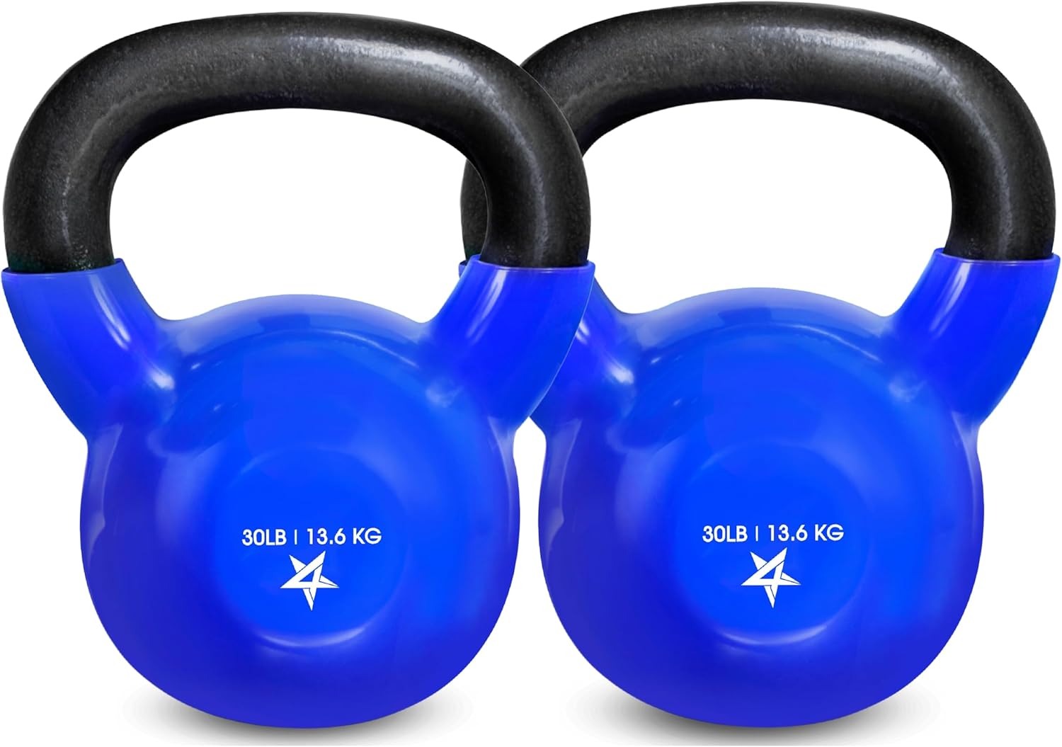 Yes4All Kettlebell, 5-100 LB Vinyl Coated Cast Iron Strength Training Kettlebells