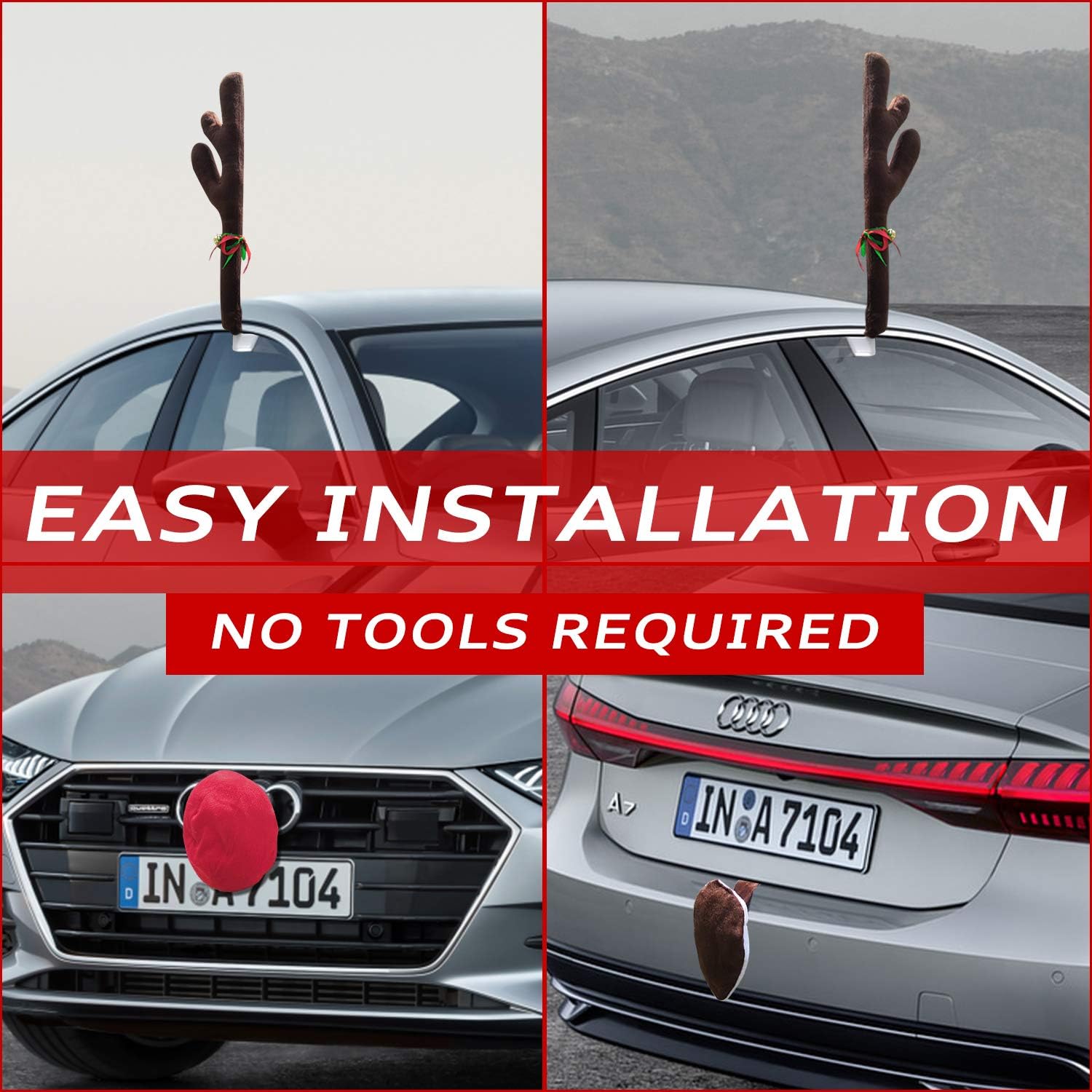 MOMONI Premium Reindeer Car Kit Antlers