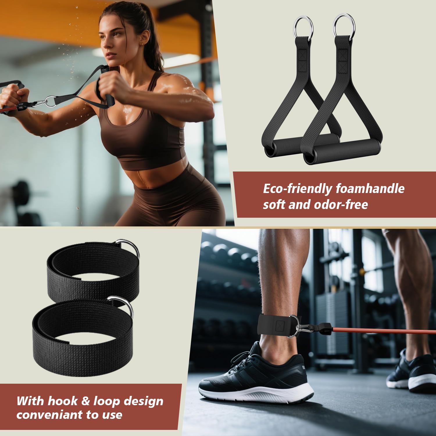 WHATAFIT Resistance Bands with Handles for Men and Women Fitness