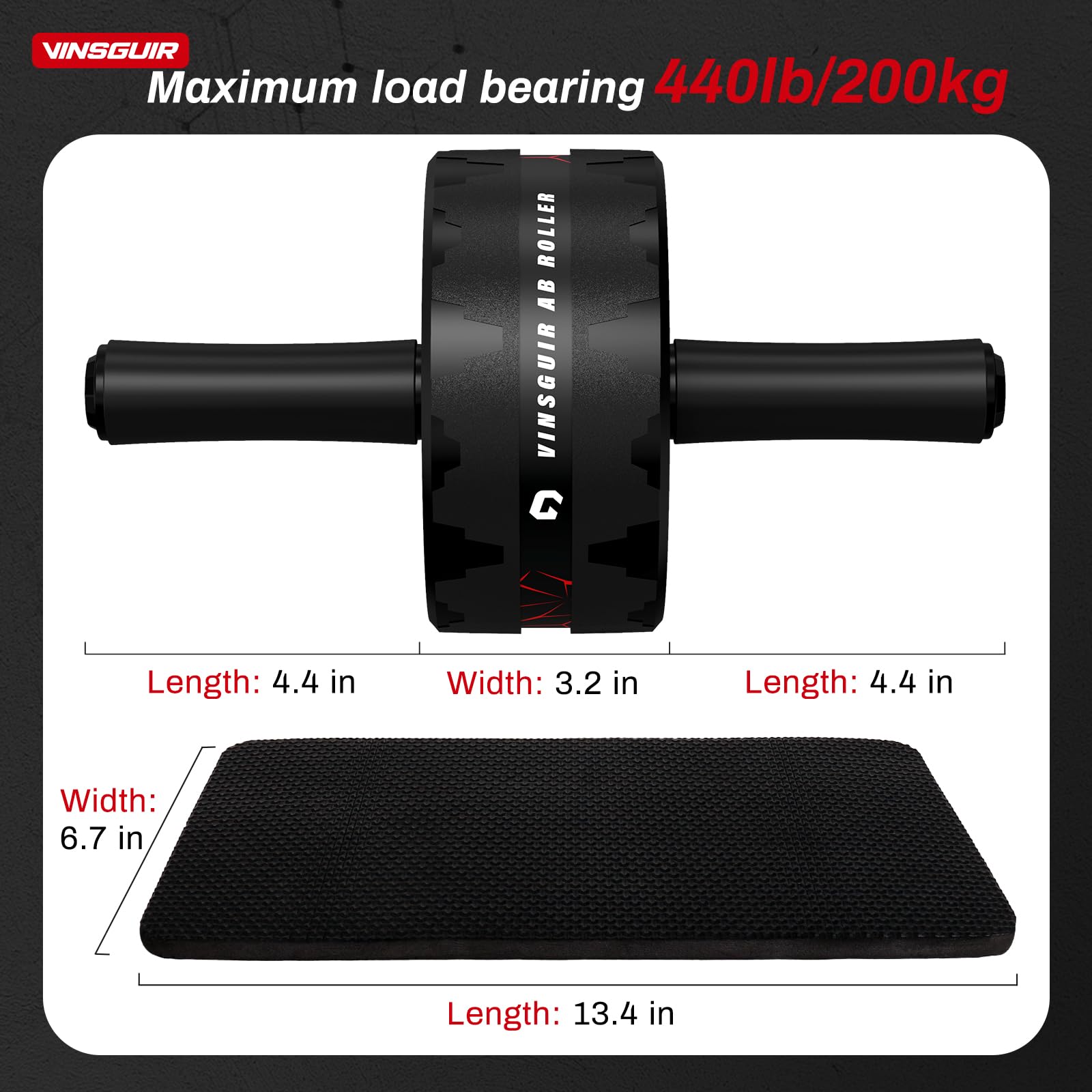 Vinsguir Ab Roller Wheel for Abdominal & Core Strength Training