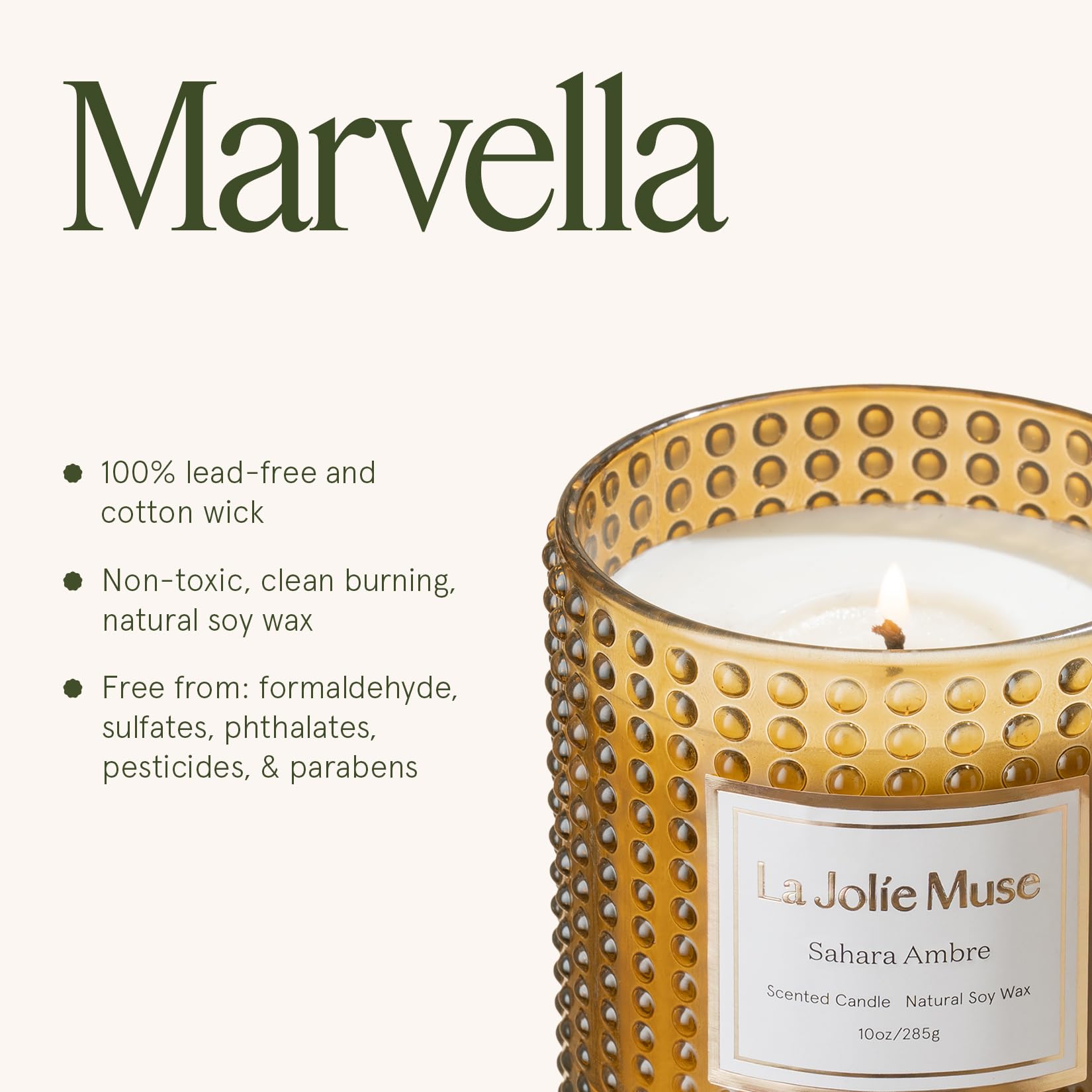 LA JOLIE MUSE Fall Candle | Sahara Amber Candles – Bergamot