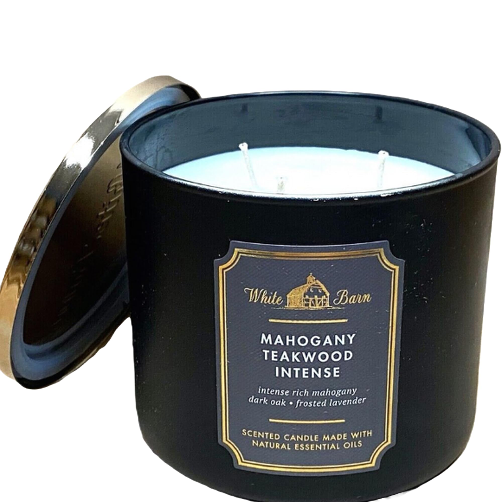 Works White Barn 3-Wick Candle in Mahogany Teakwood High Intensity