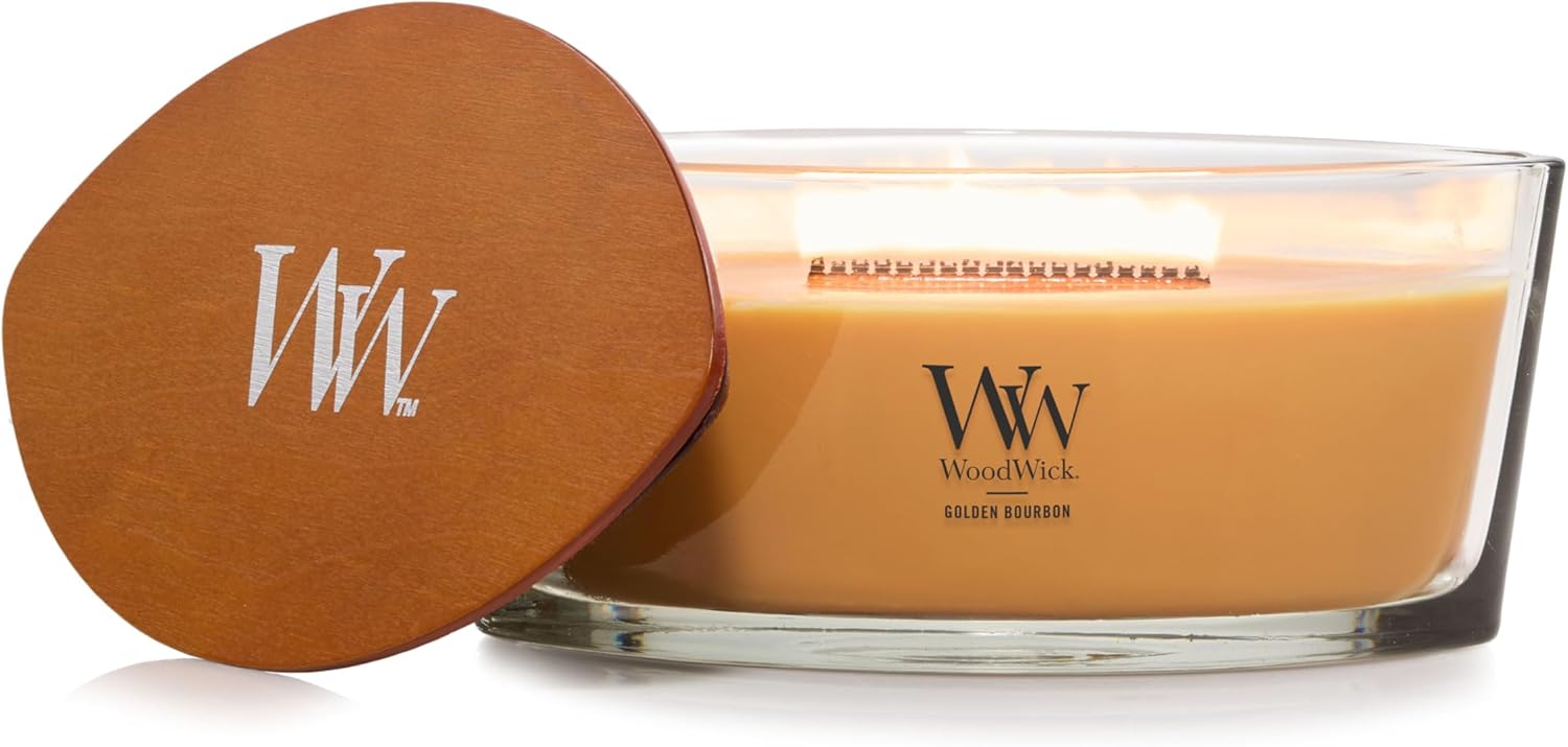 WoodWick Medium Hourglass Candle Fireside Scent Premium Soy  9.7oz