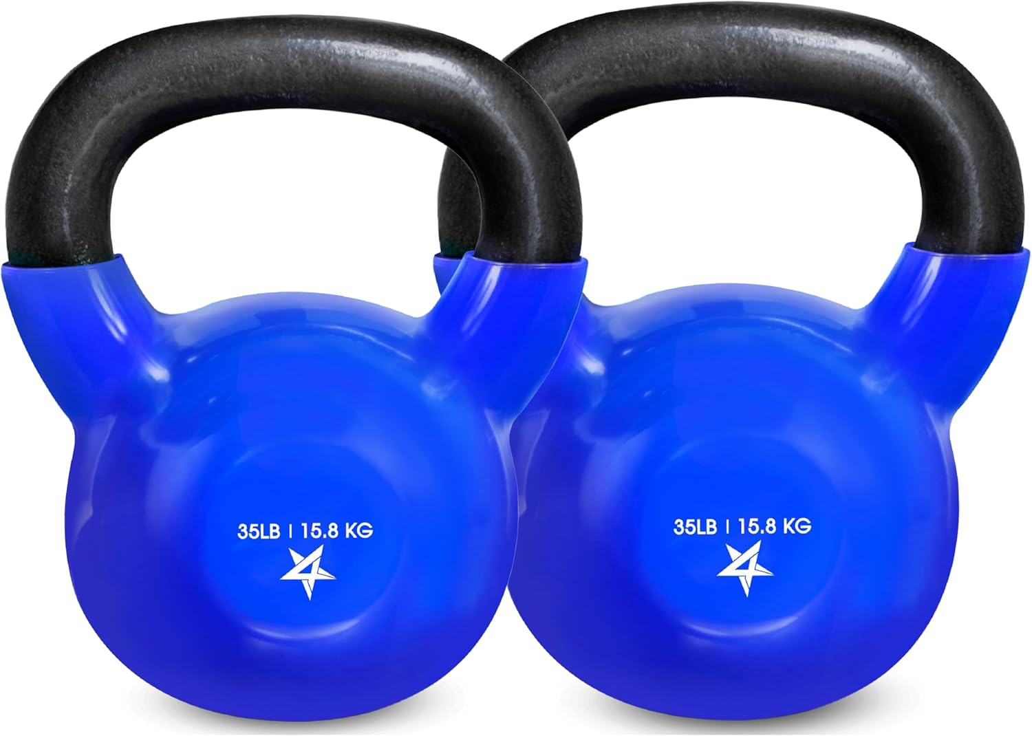 Yes4All Kettlebell, 5-100 LB Vinyl Coated Cast Iron Strength Training Kettlebells