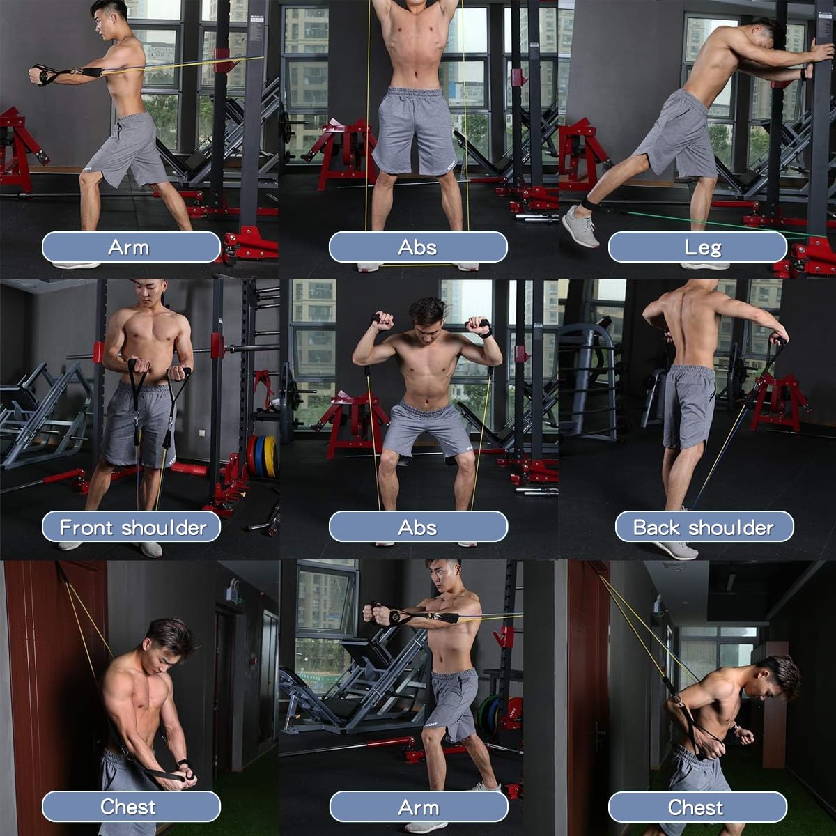 WHATAFIT Resistance Bands with Handles for Men and Women Fitness