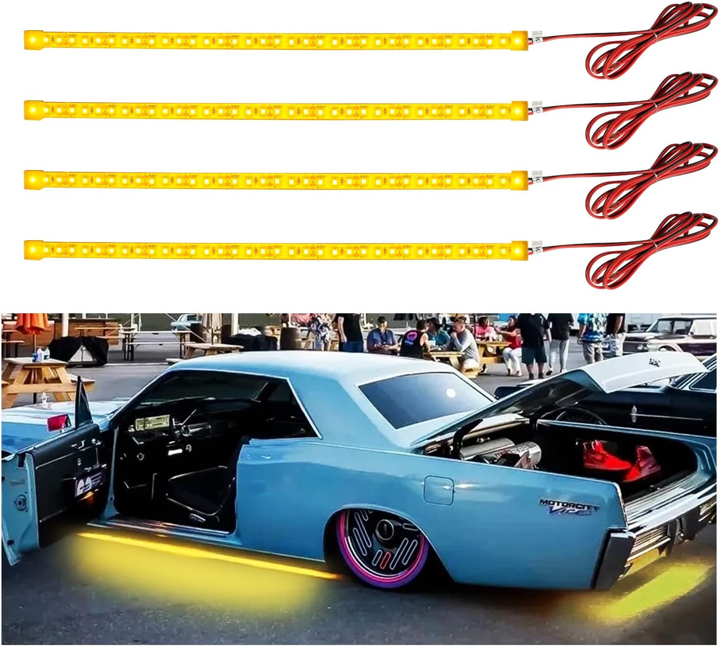 YM E-Bright LED Strip Light 30CM Waterproof for Car Motorcycles Decoration