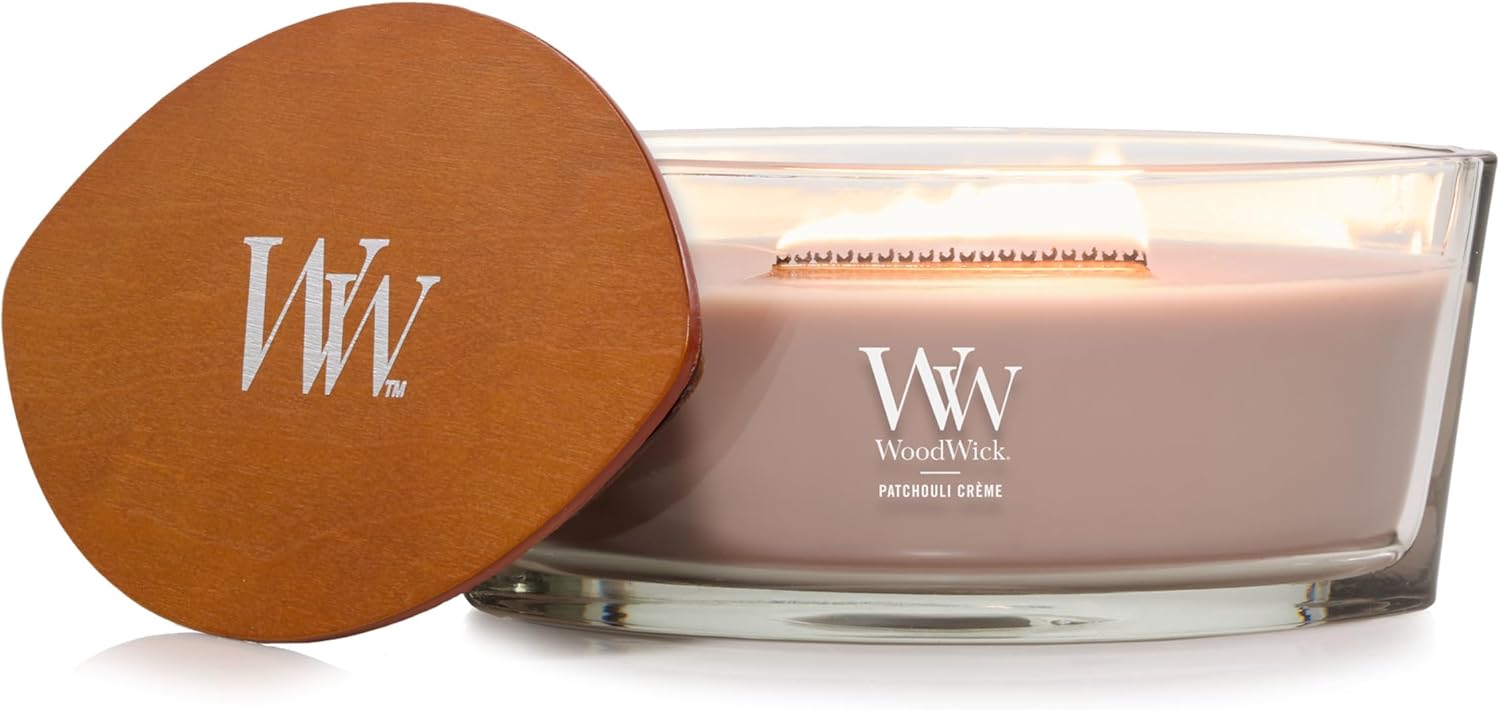 WoodWick Medium Hourglass Candle Fireside Scent Premium Soy  9.7oz