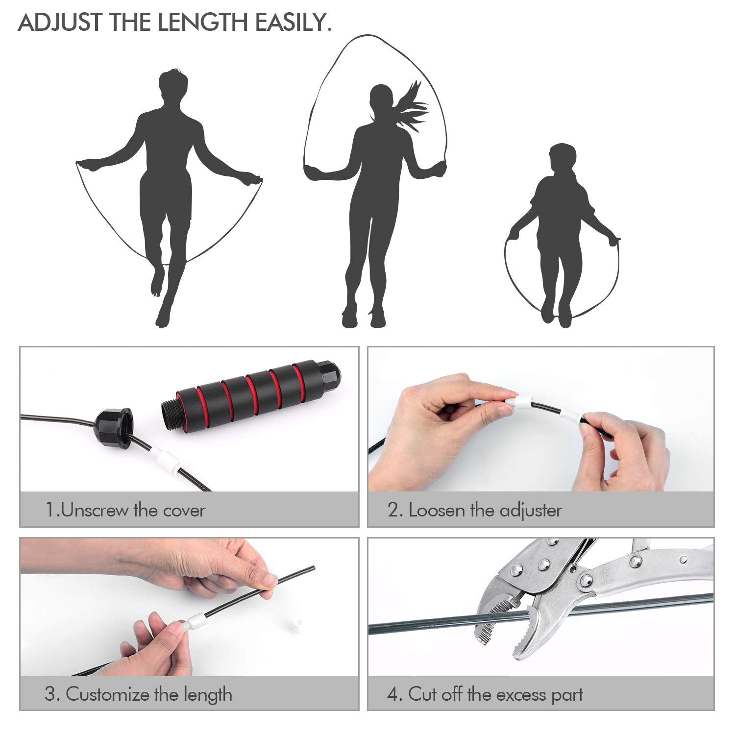 Tangle-Free Rapid Speed Jumping Rope Cable with Ball Bearings