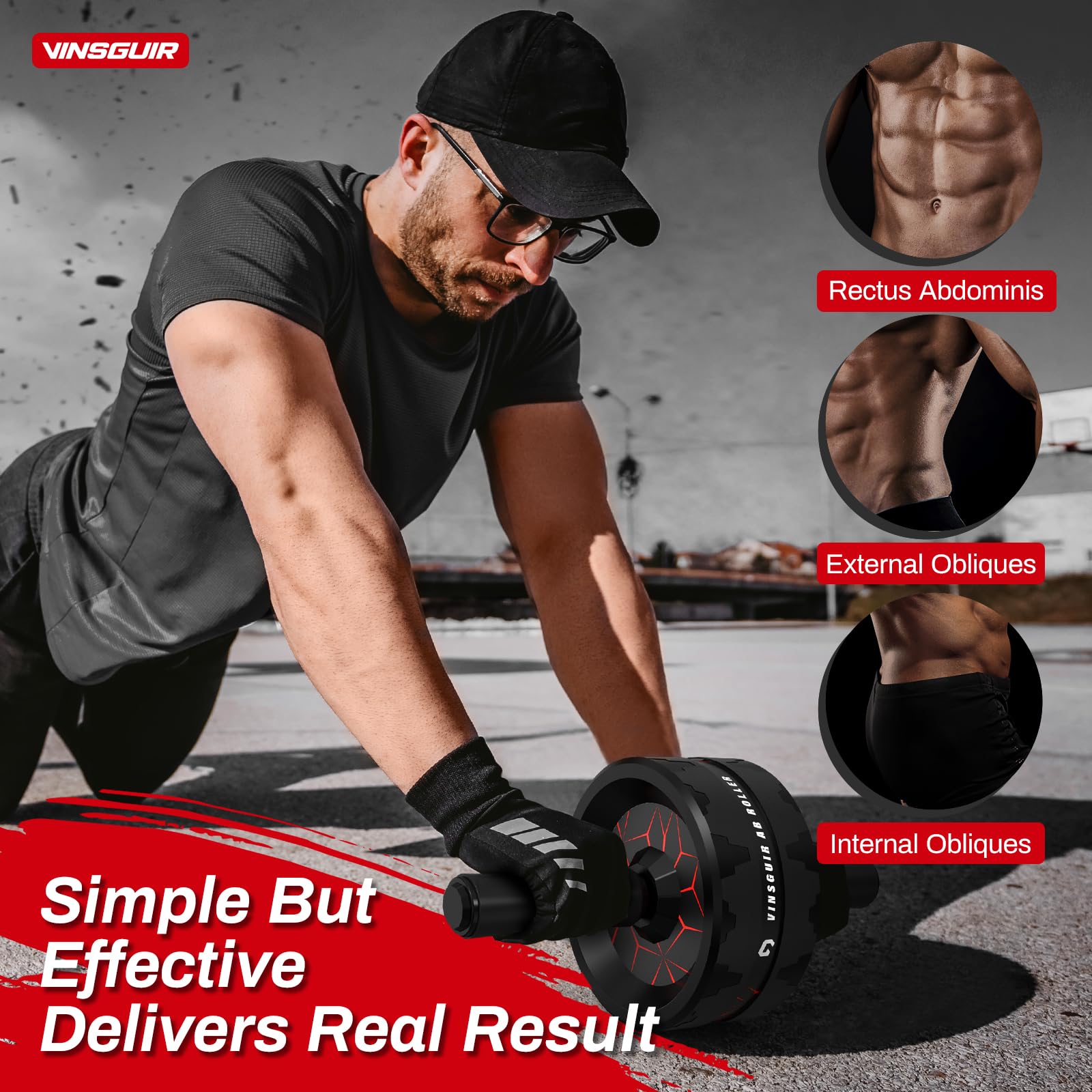 Vinsguir Ab Roller Wheel for Abdominal & Core Strength Training