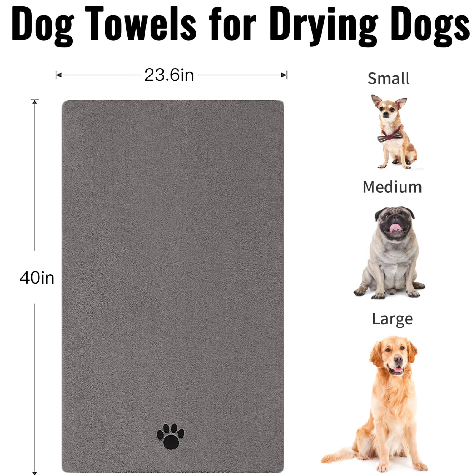 Puomue Microfiber Dog Towels for Drying Dogs