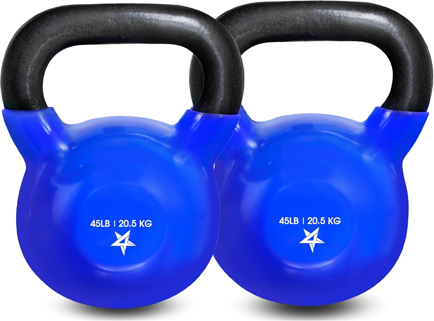 Yes4All Kettlebell, 5-100 LB Vinyl Coated Cast Iron Strength Training Kettlebells