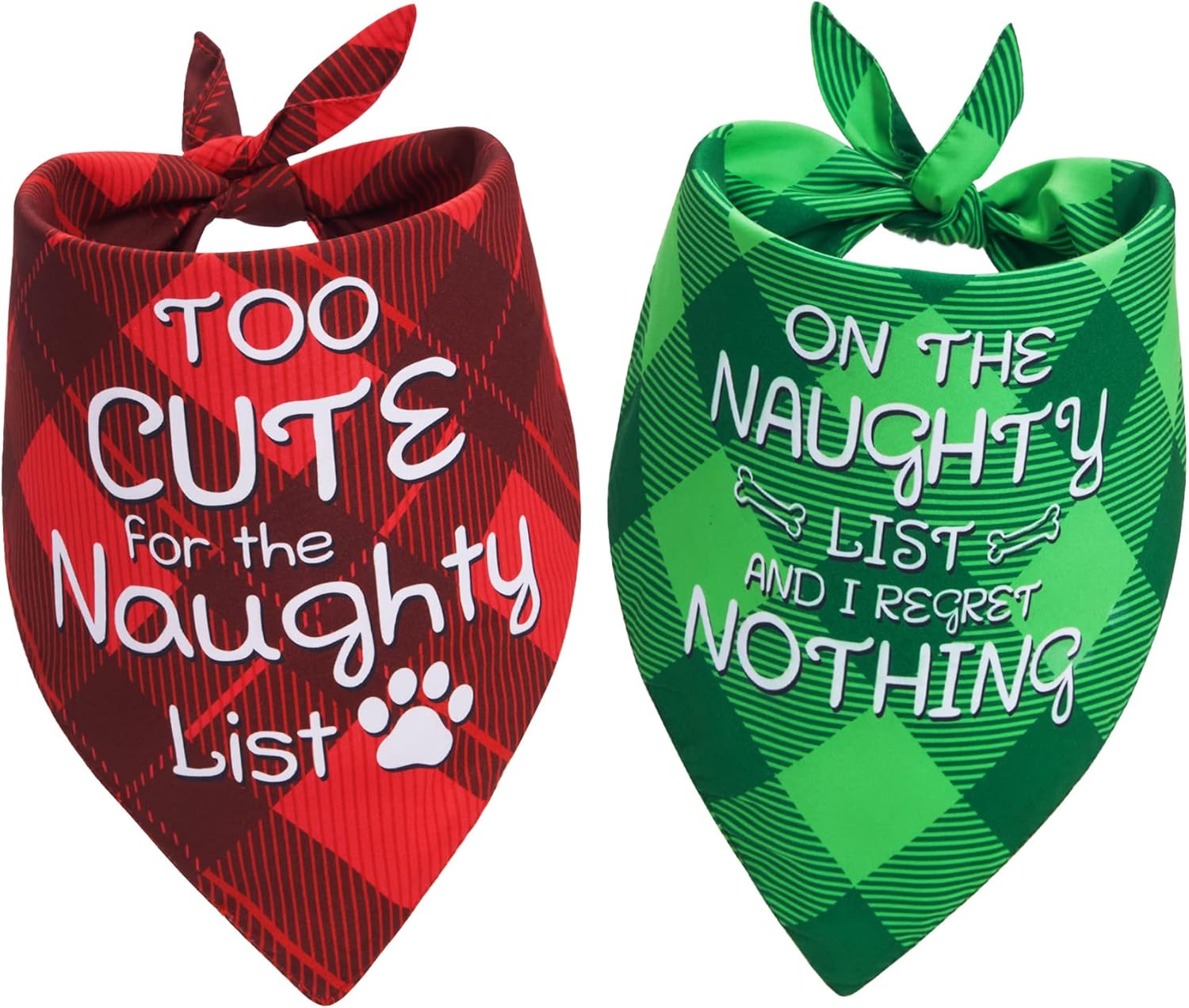 Christmas Dog Bandana Set – 2 Pack