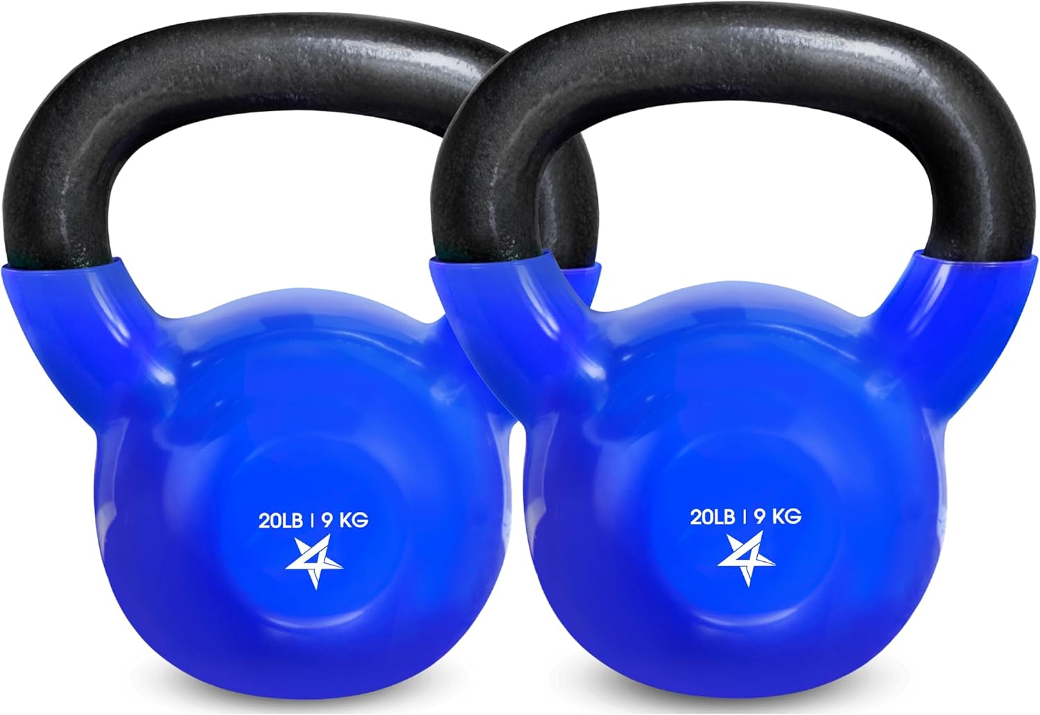 Yes4All Kettlebell, 5-100 LB Vinyl Coated Cast Iron Strength Training Kettlebells