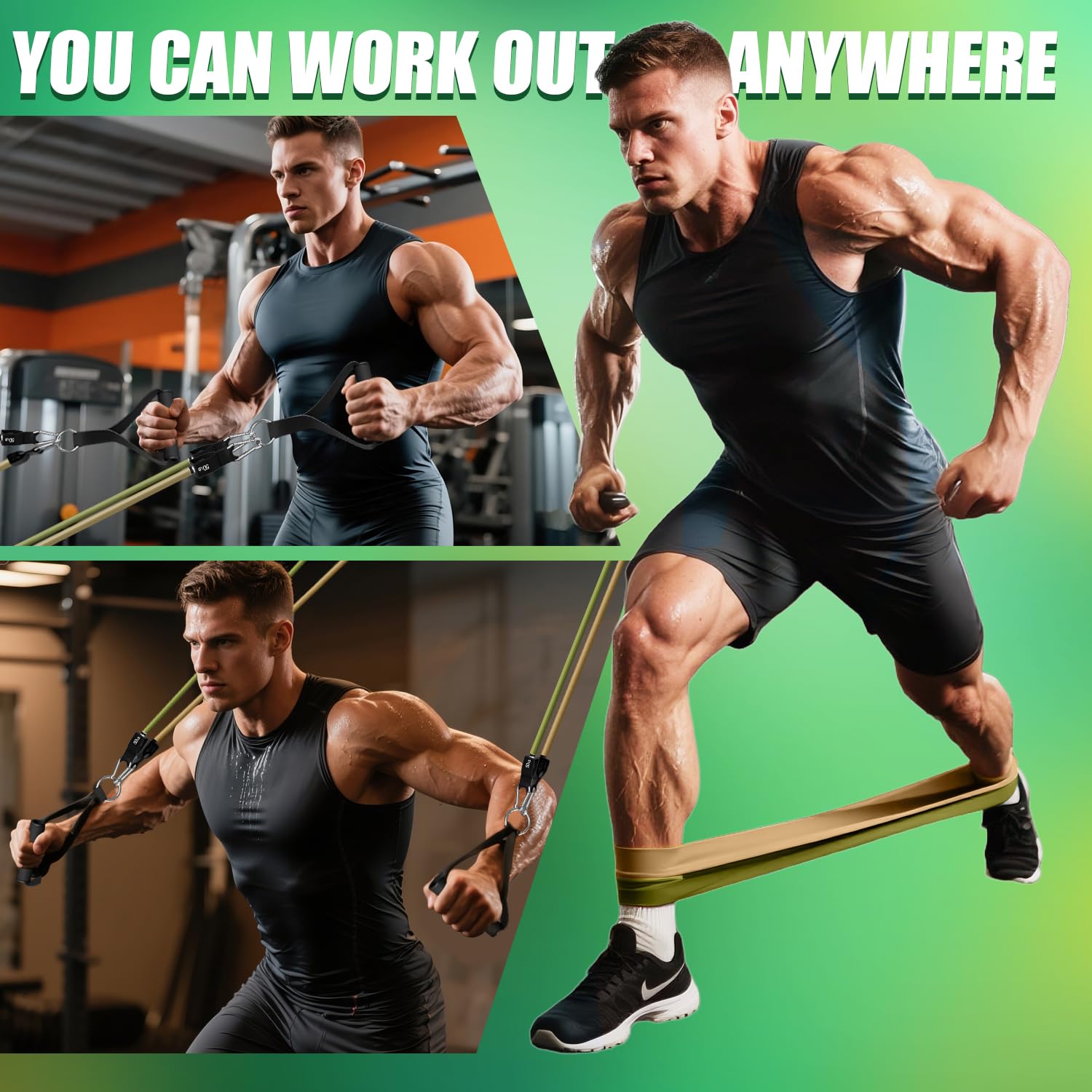 WHATAFIT Resistance Bands with Handles for Men and Women Fitness