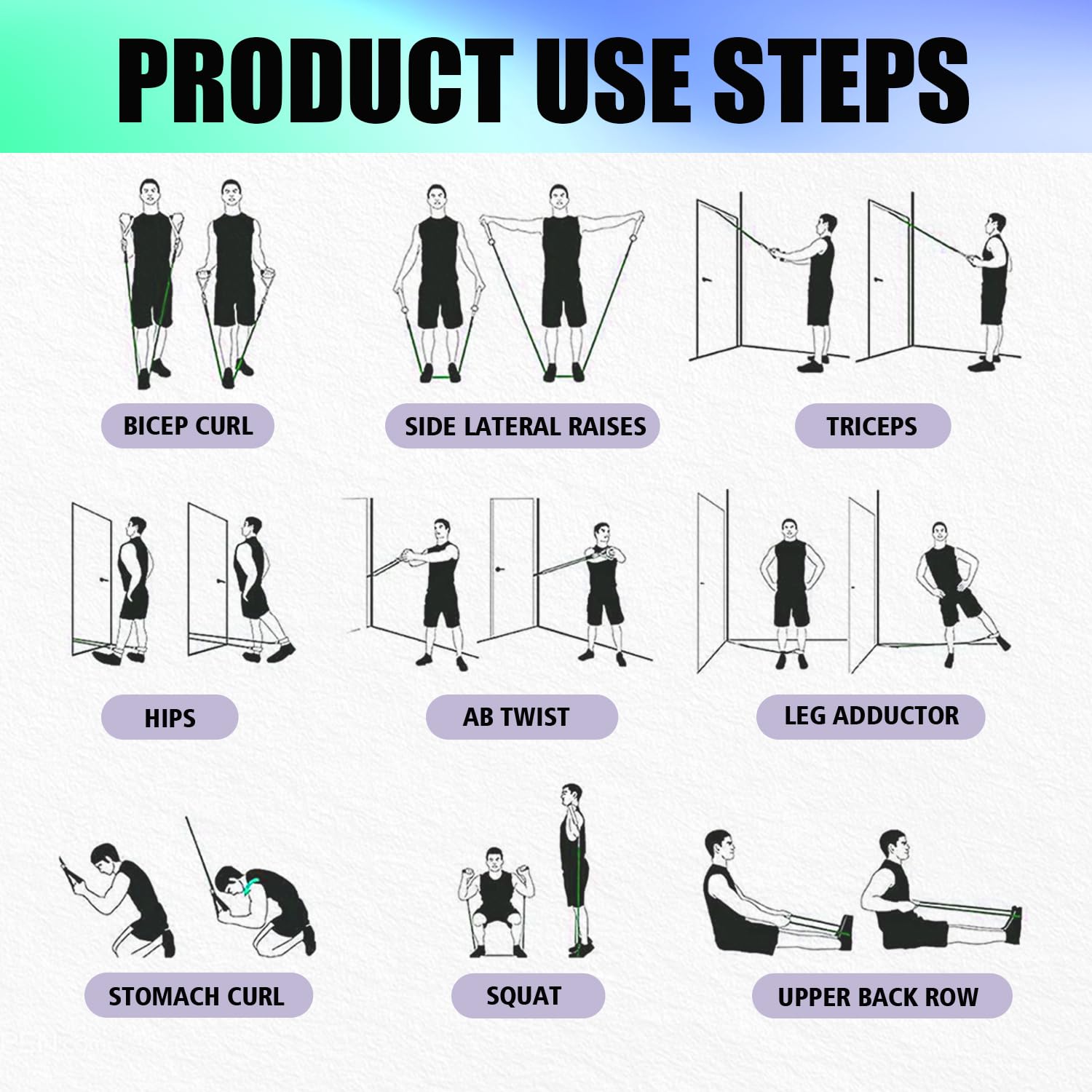 WHATAFIT Resistance Bands with Handles for Men and Women Fitness