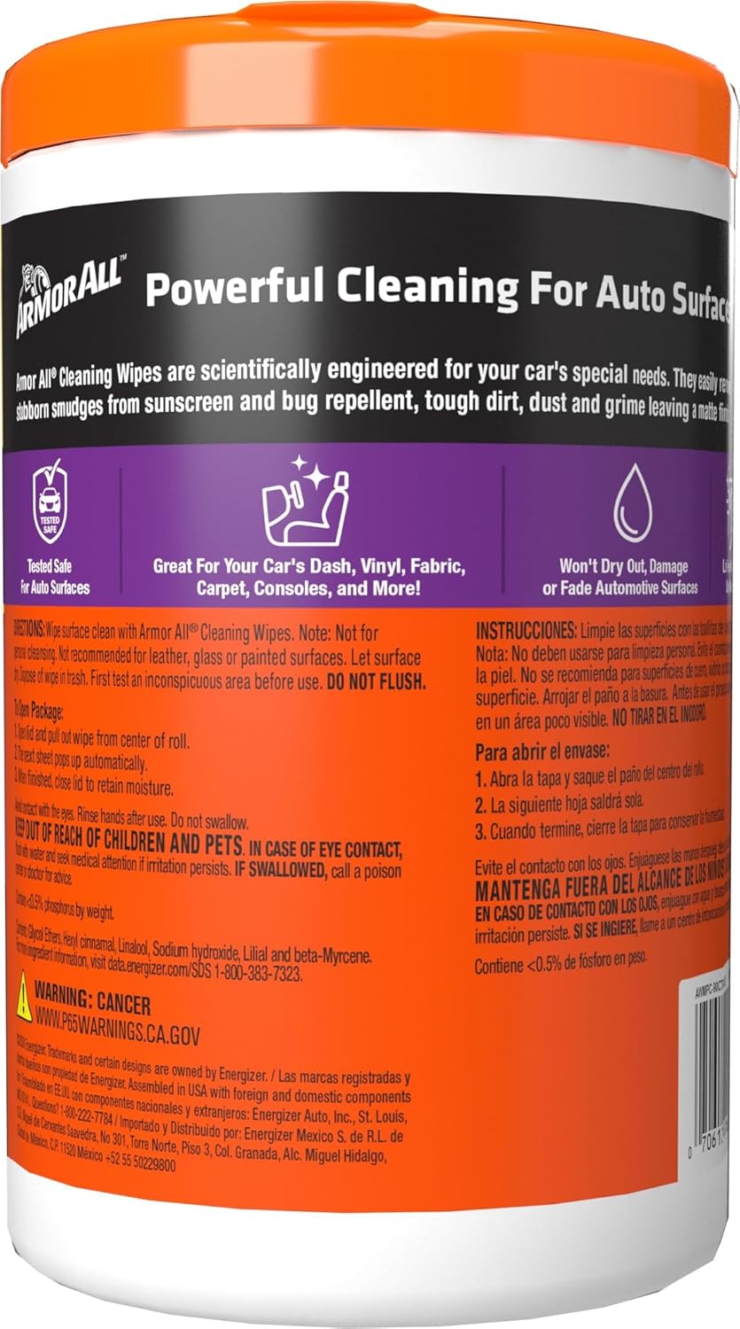 Armor All Car Cleaning Wipes, 90 Wipes Each