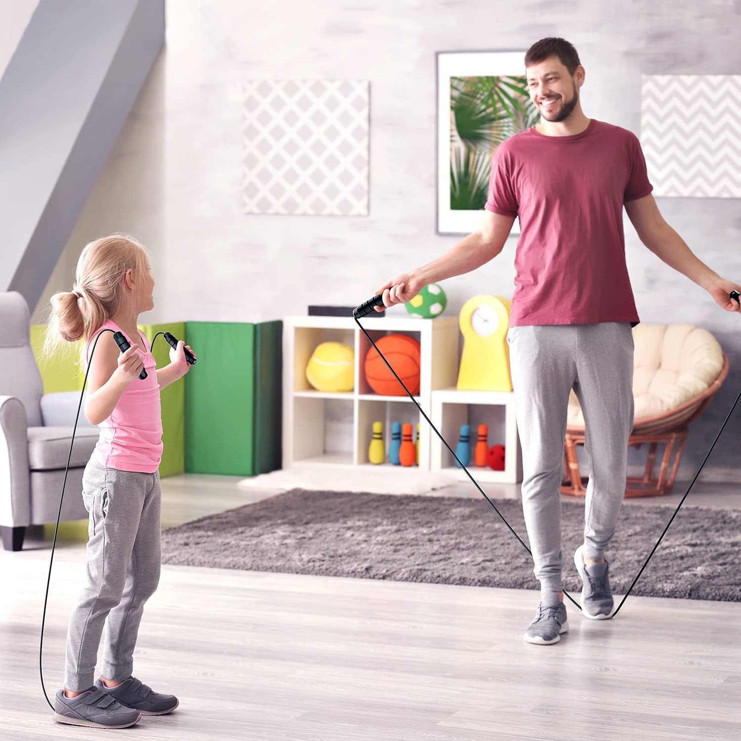 Tangle-Free Rapid Speed Jumping Rope Cable with Ball Bearings