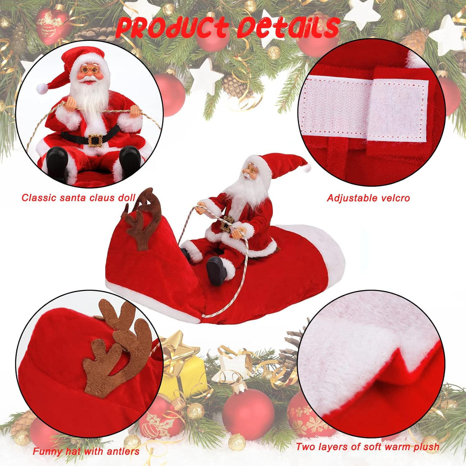 BWOGUE Santa Dog Costume Christmas Pet Clothes