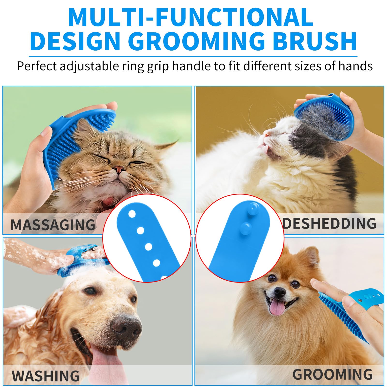 Comotech 6PCS Dog Bath Brush & Dog Toothbrush