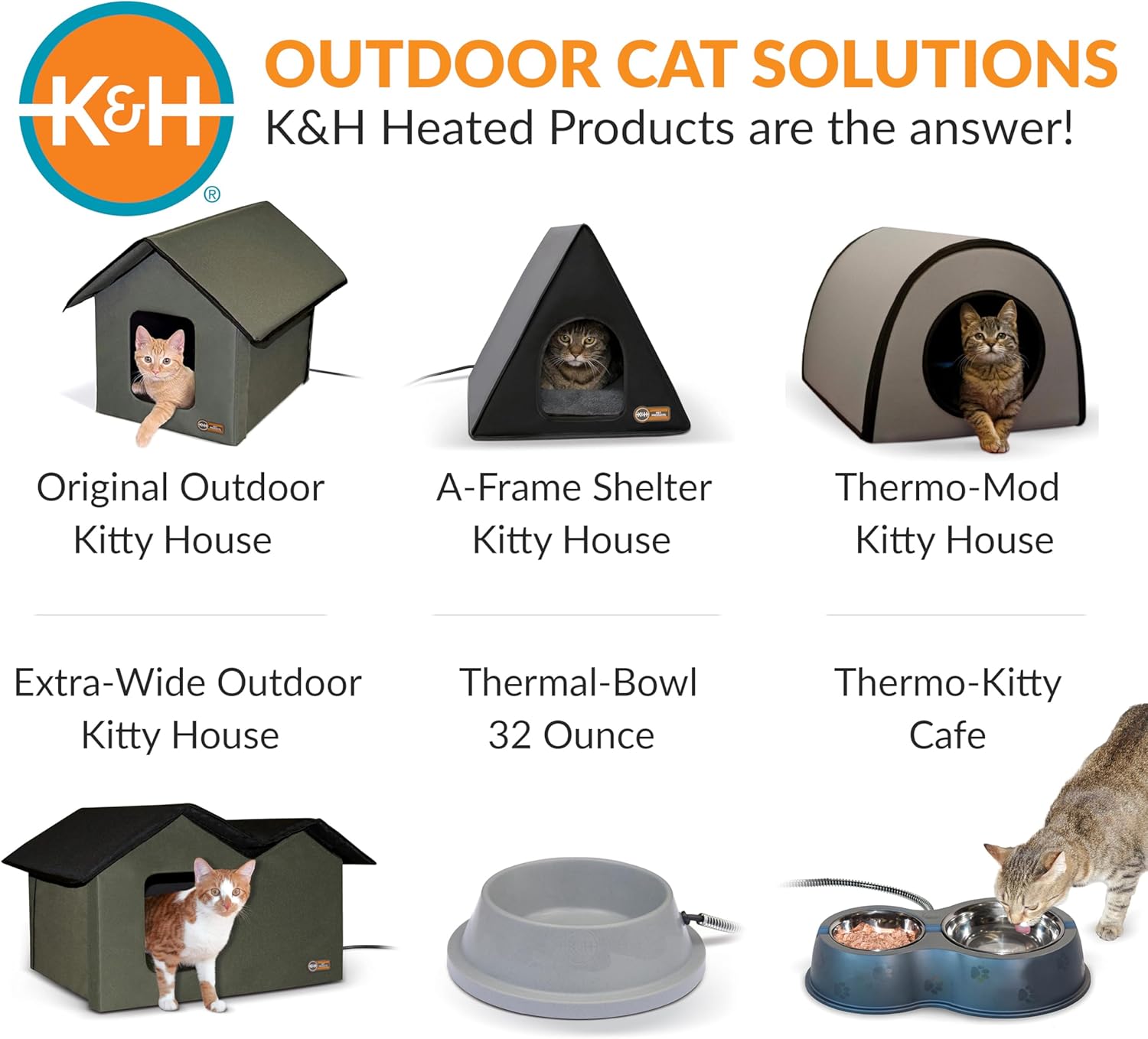 K&H Pet Products Thermal-Bowl Heated Water Bowl for Cats & Dogs