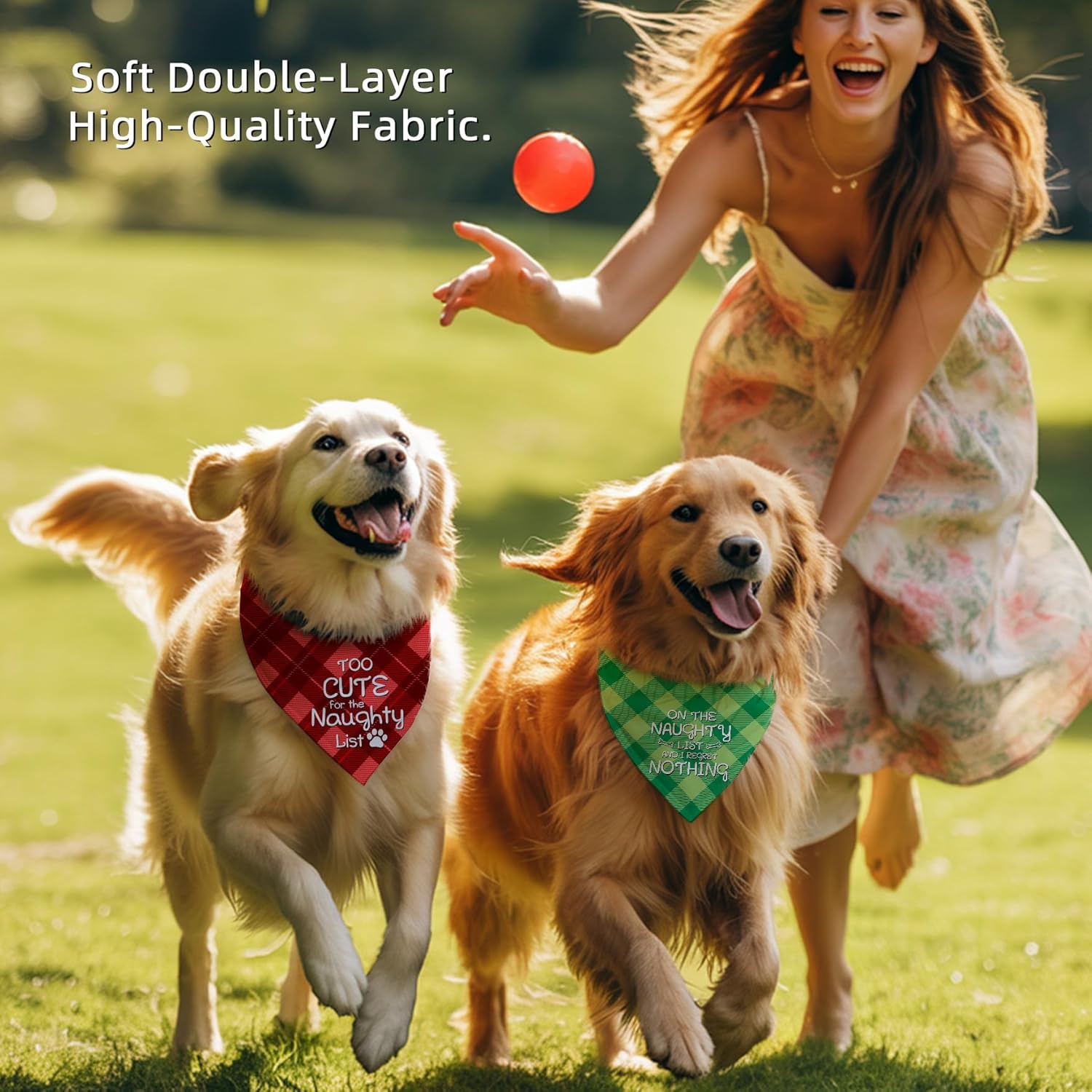 Christmas Dog Bandana Set – 2 Pack