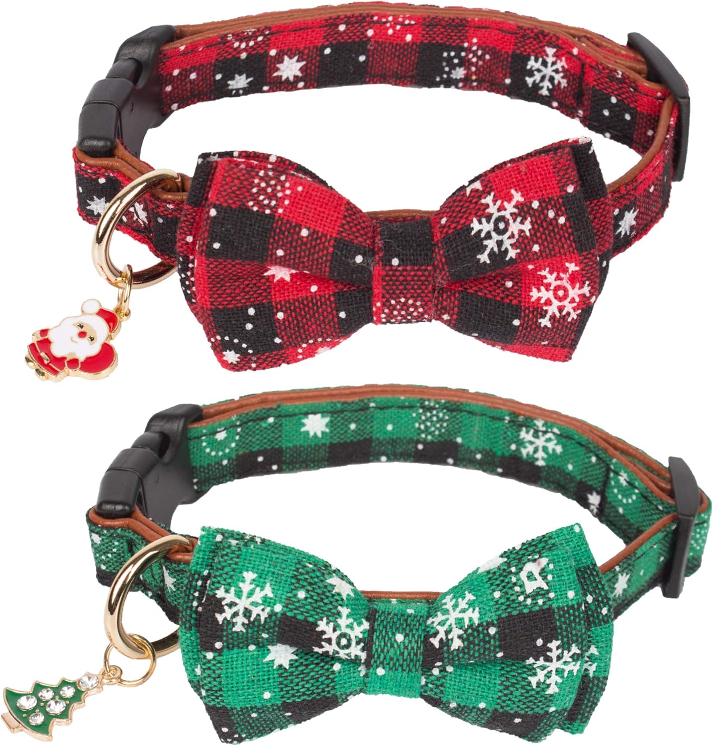 ADOGGYGO Christmas Dog Collar with Bow Tie Adjustable