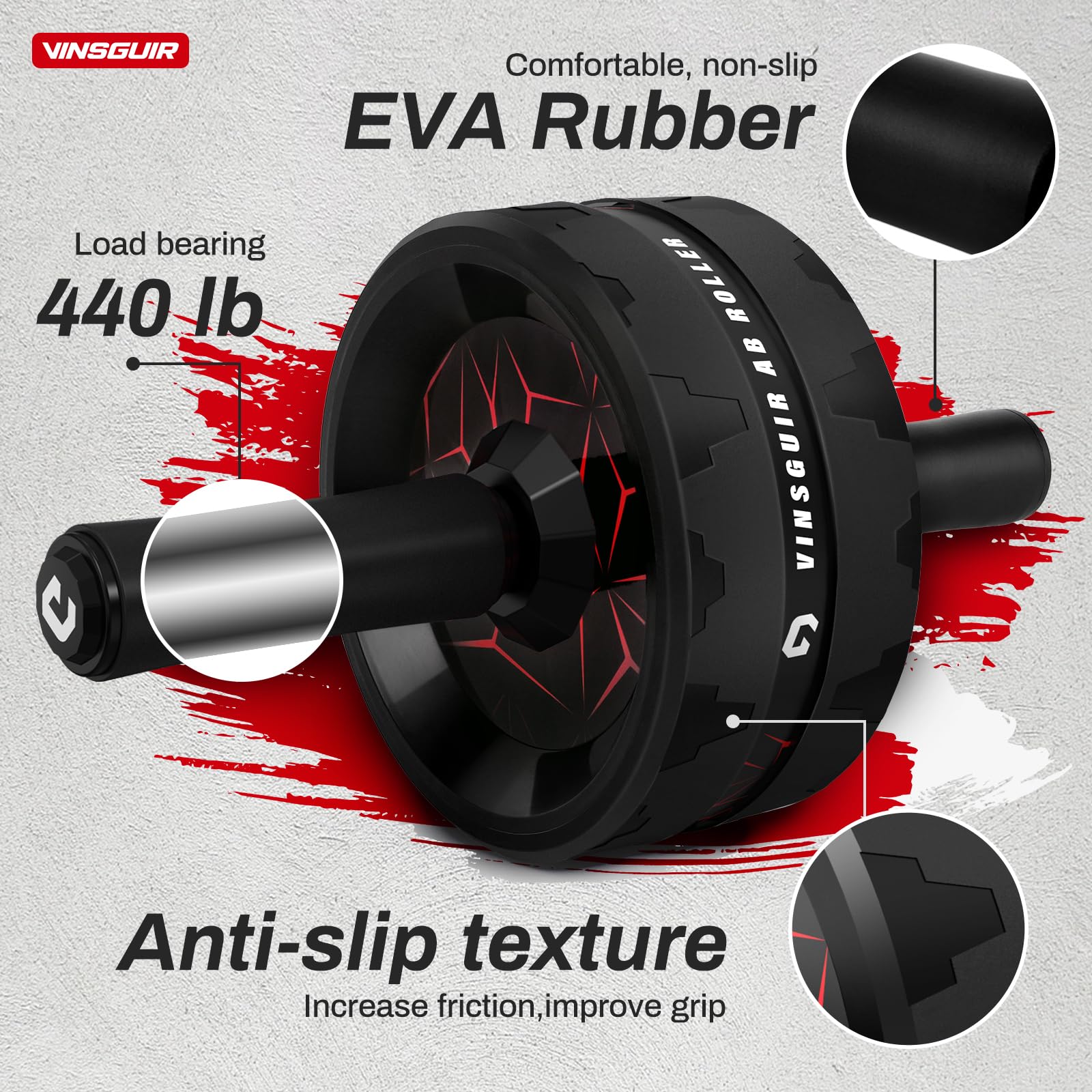 Vinsguir Ab Roller Wheel for Abdominal & Core Strength Training