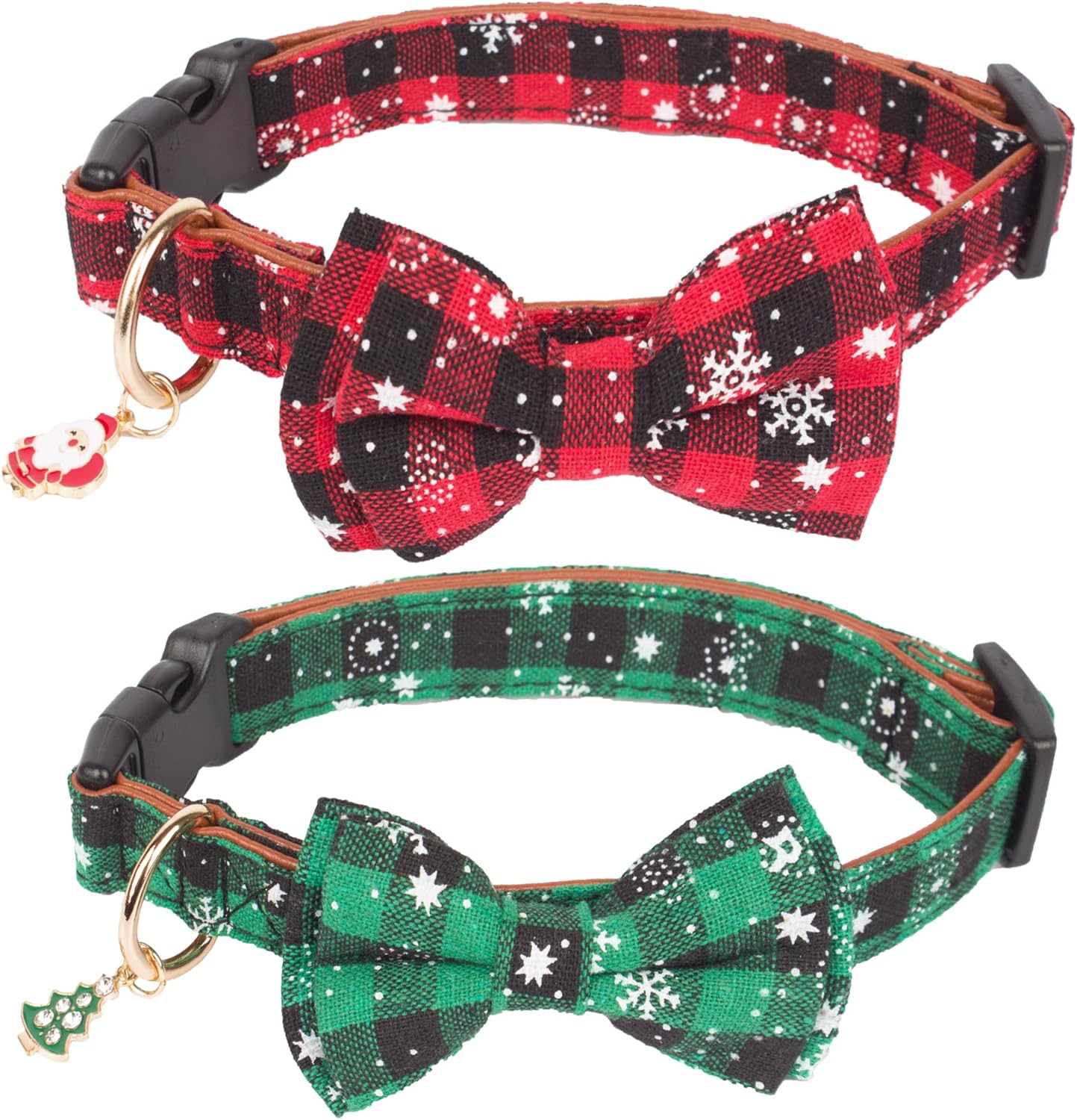 ADOGGYGO Christmas Dog Collar with Bow Tie Adjustable