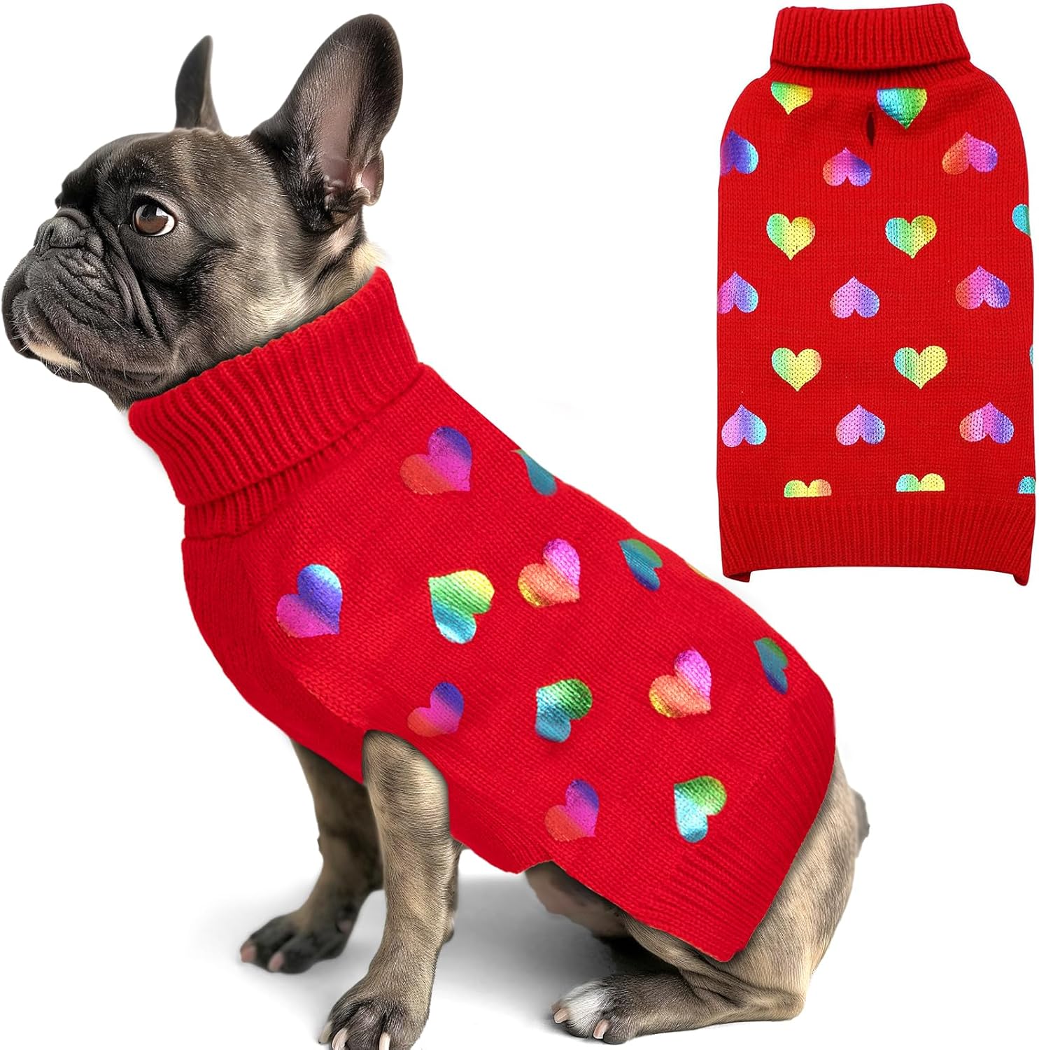 KYEESE Dog Christmas Sweater with Reindeer Pattern