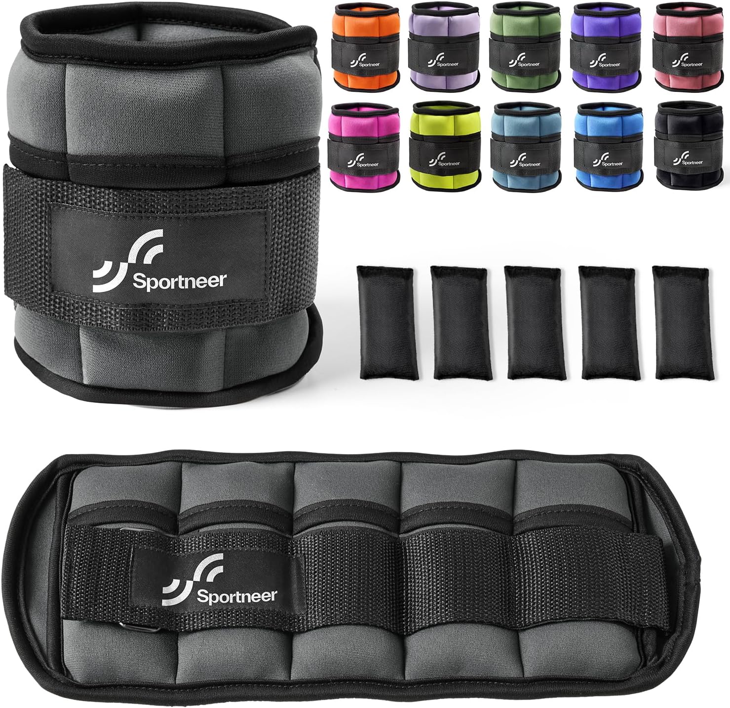 Sportneer Adjustable Ankle Weights 1 Pair 2 4 6 8 10 Lbs Leg Weight Straps