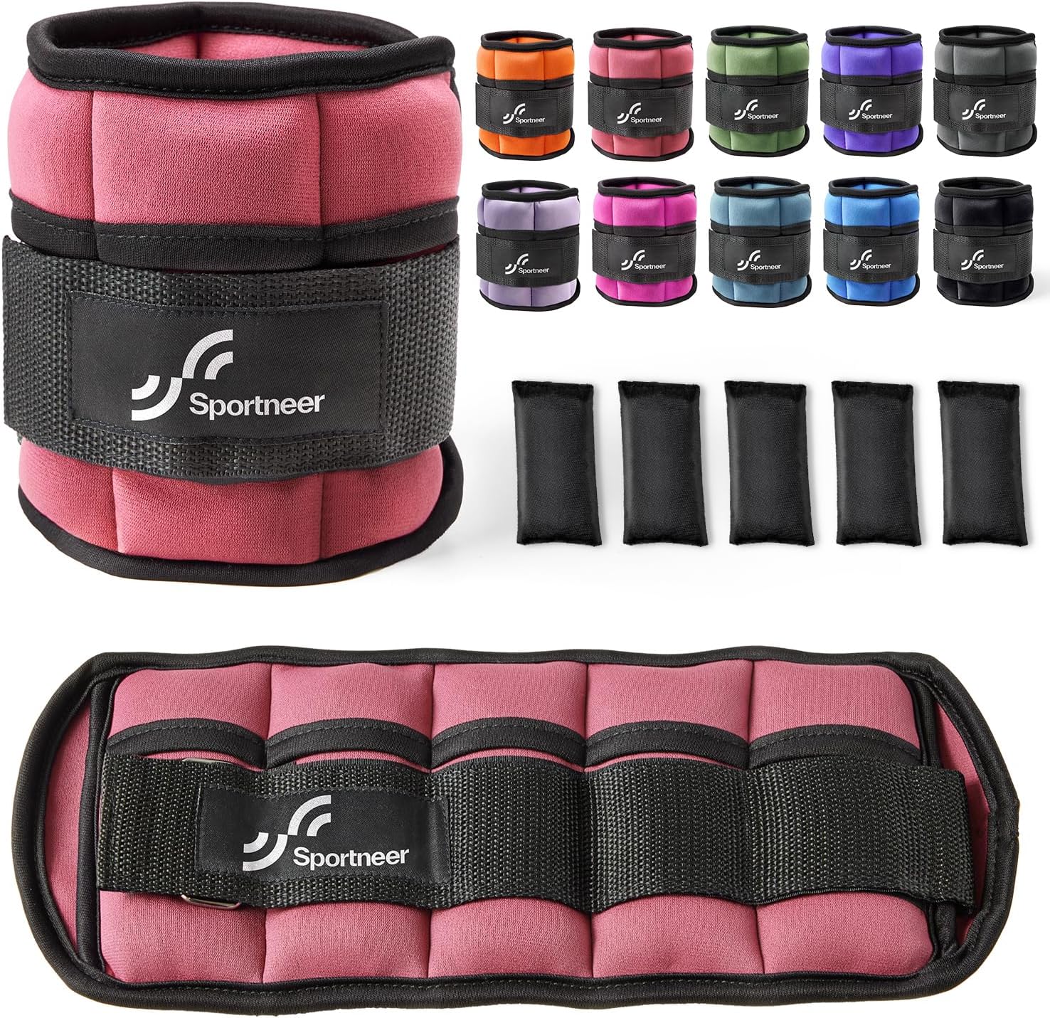 Sportneer Adjustable Ankle Weights 1 Pair 2 4 6 8 10 Lbs Leg Weight Straps