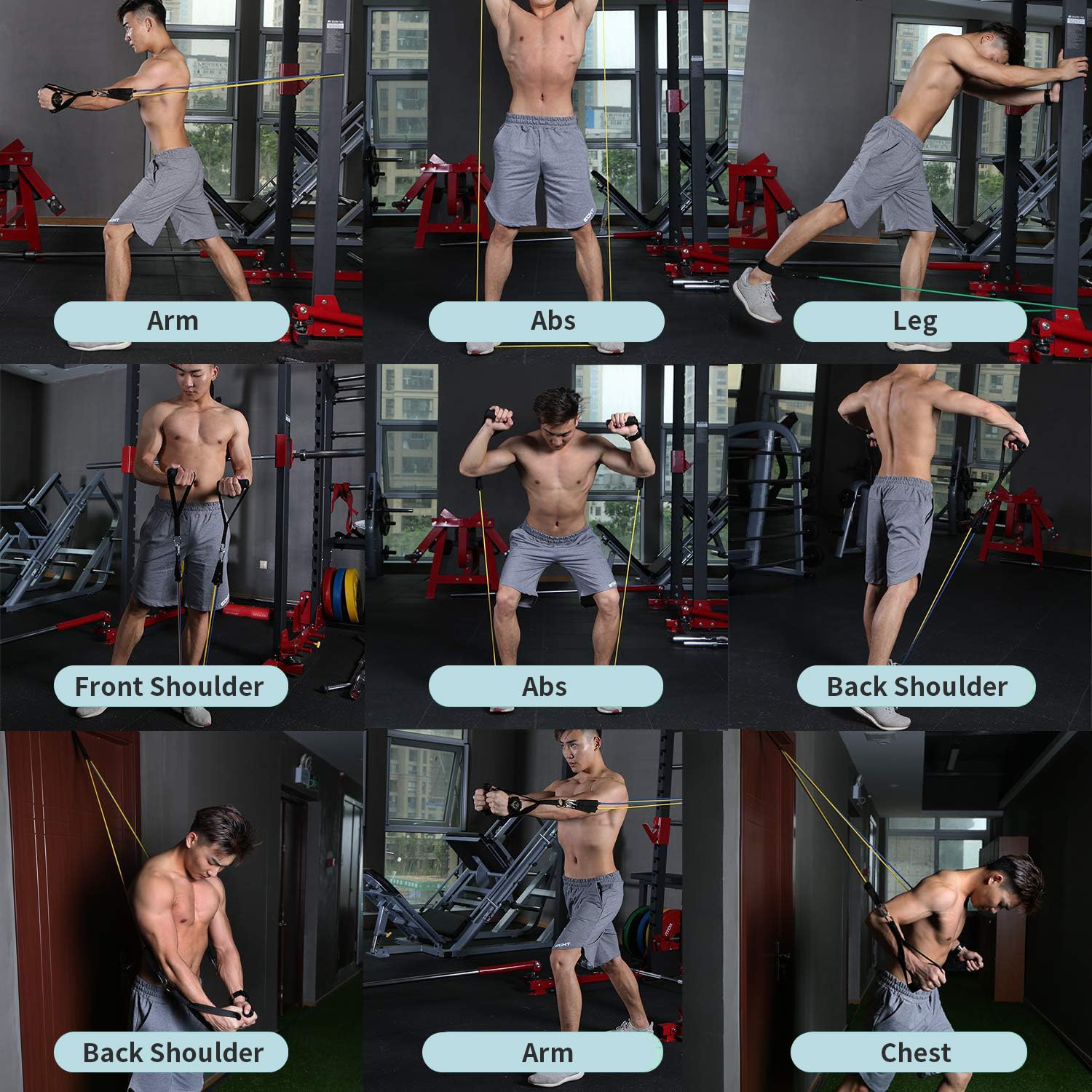 WHATAFIT Resistance Bands with Handles for Men and Women Fitness