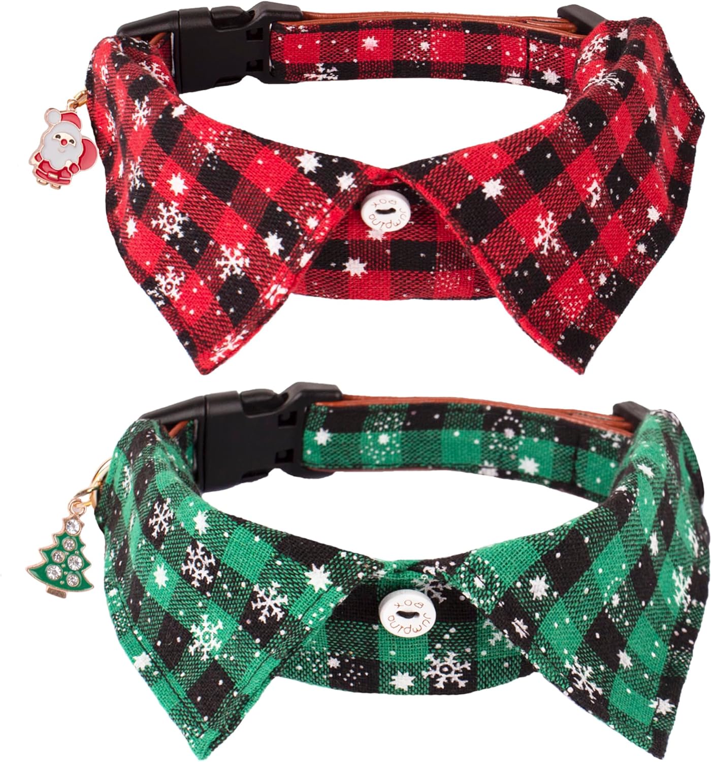 ADOGGYGO Christmas Dog Collar with Bow Tie Adjustable