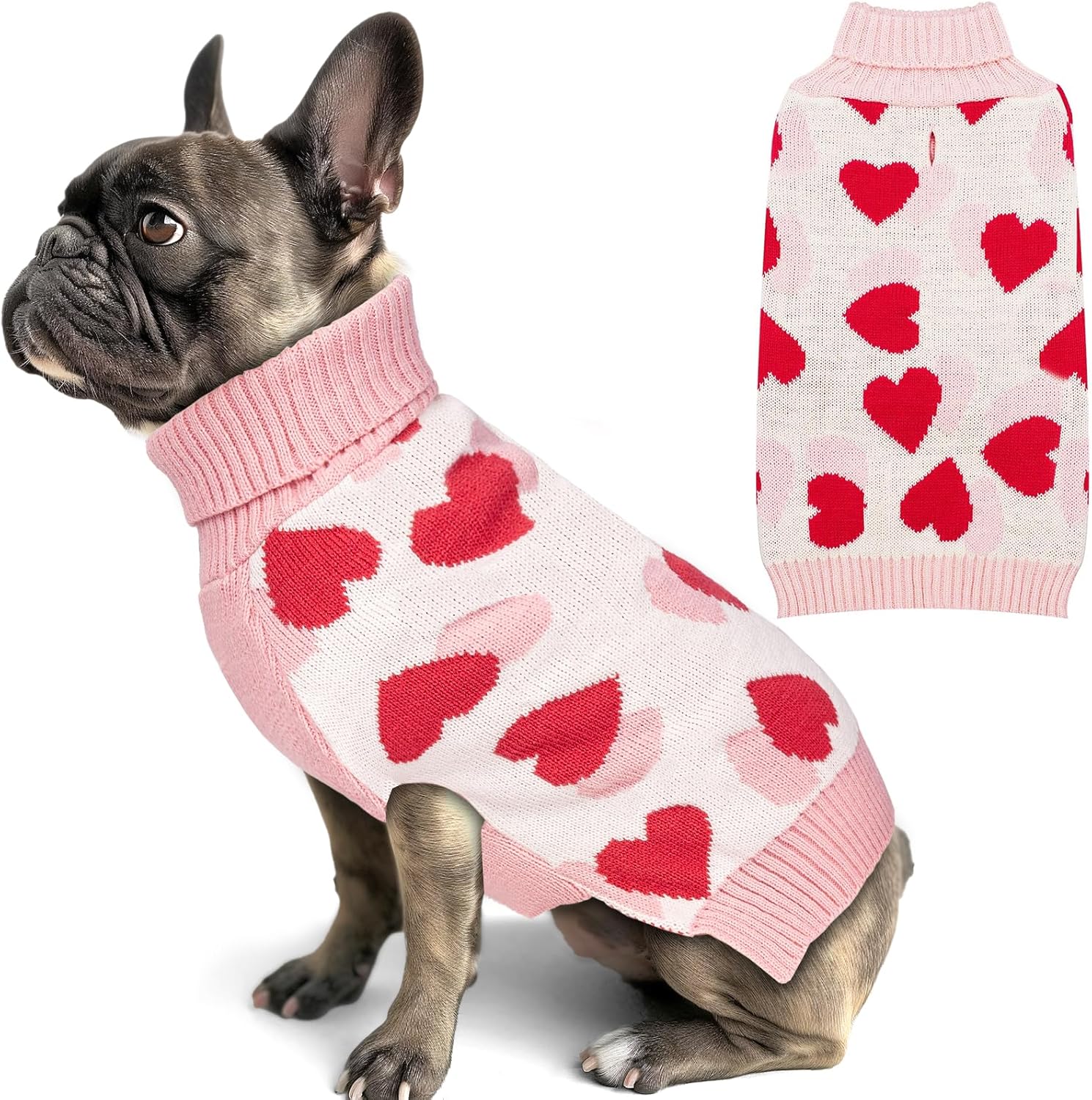 KYEESE Dog Christmas Sweater with Reindeer Pattern