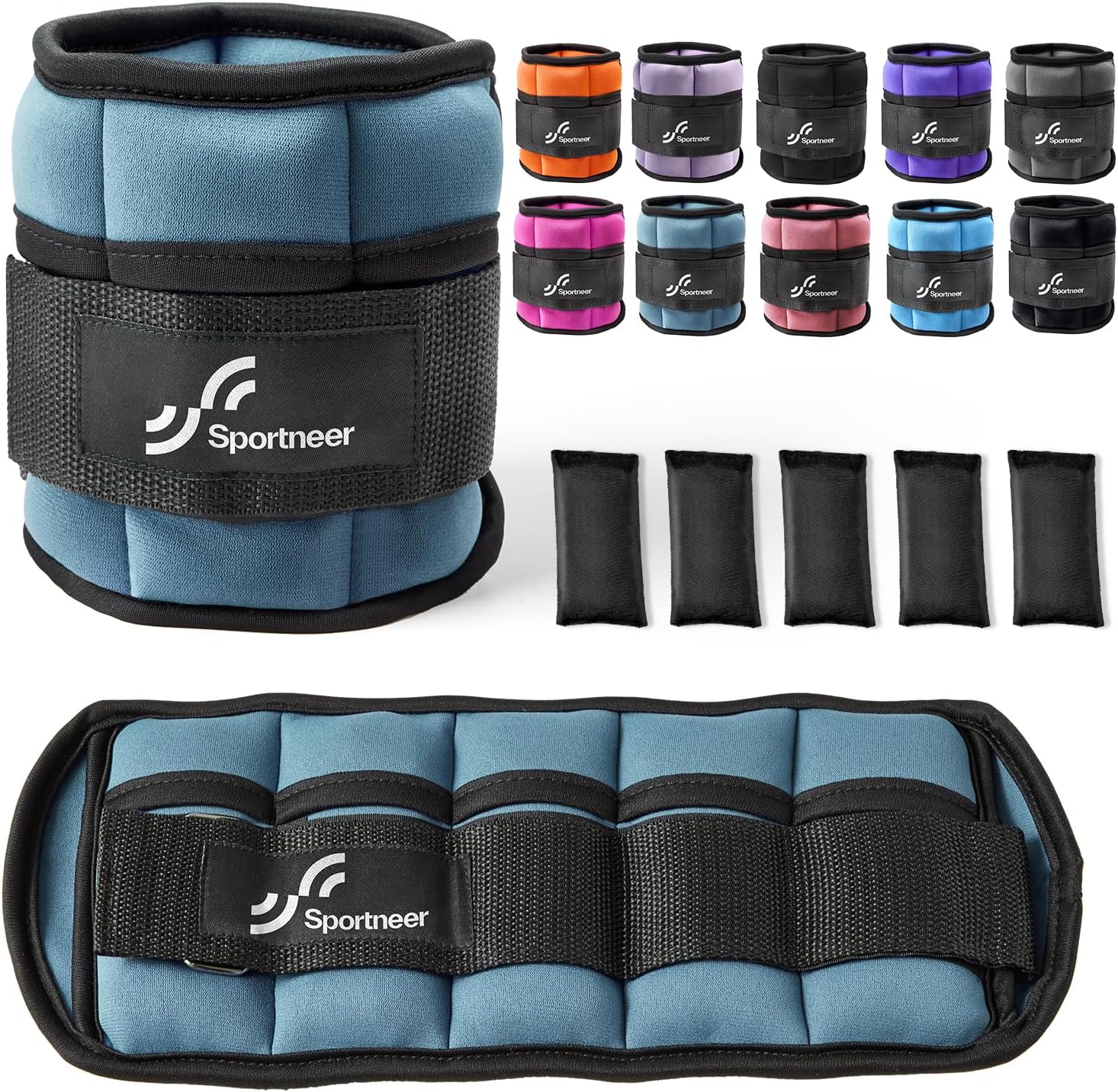 Sportneer Adjustable Ankle Weights 1 Pair 2 4 6 8 10 Lbs Leg Weight Straps