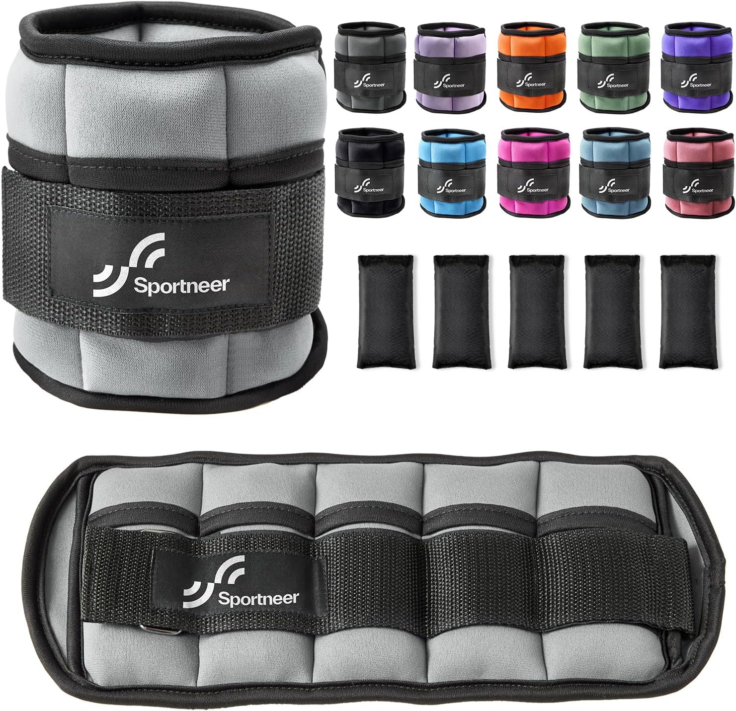 Sportneer Adjustable Ankle Weights 1 Pair 2 4 6 8 10 Lbs Leg Weight Straps