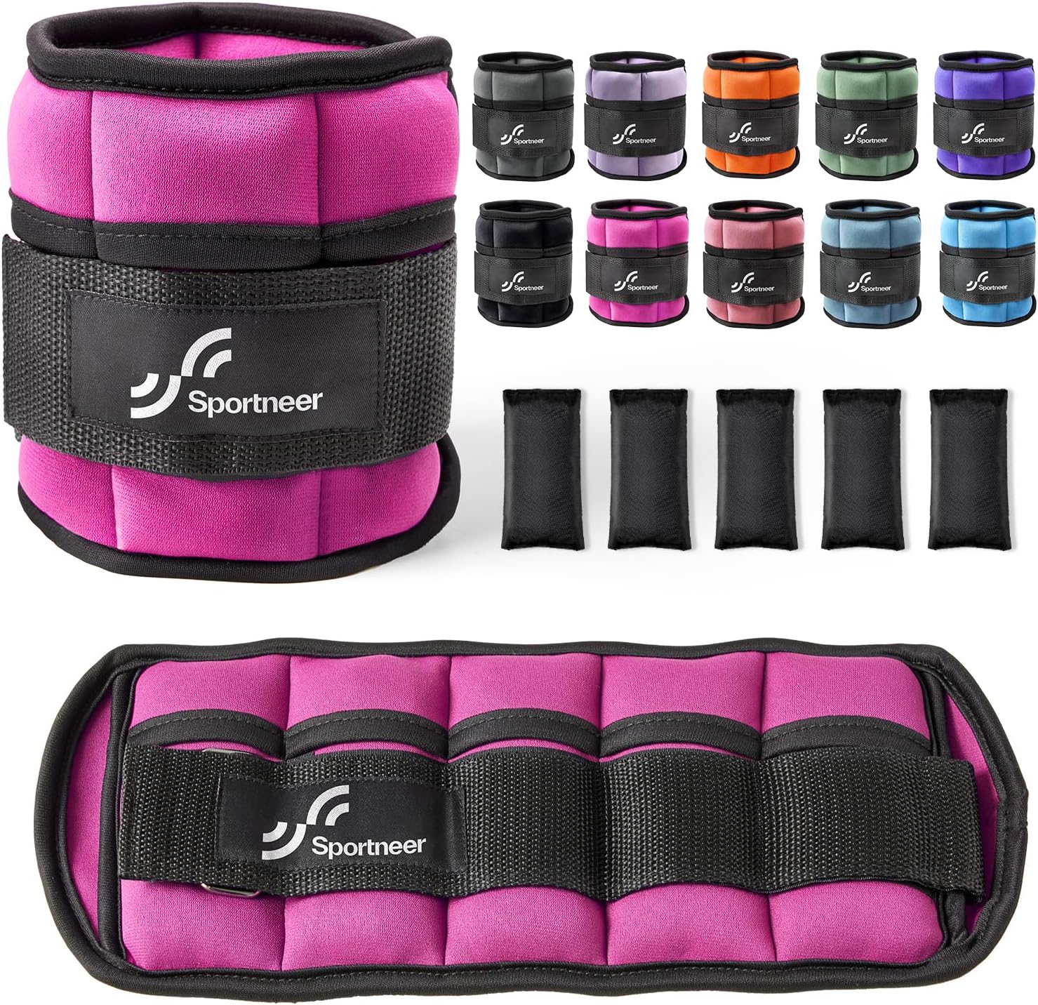 Sportneer Adjustable Ankle Weights 1 Pair 2 4 6 8 10 Lbs Leg Weight Straps