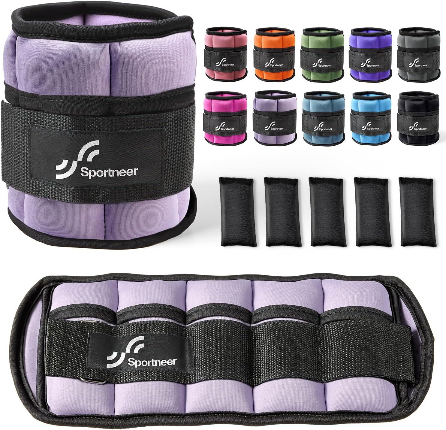 Sportneer Adjustable Ankle Weights 1 Pair 2 4 6 8 10 Lbs Leg Weight Straps