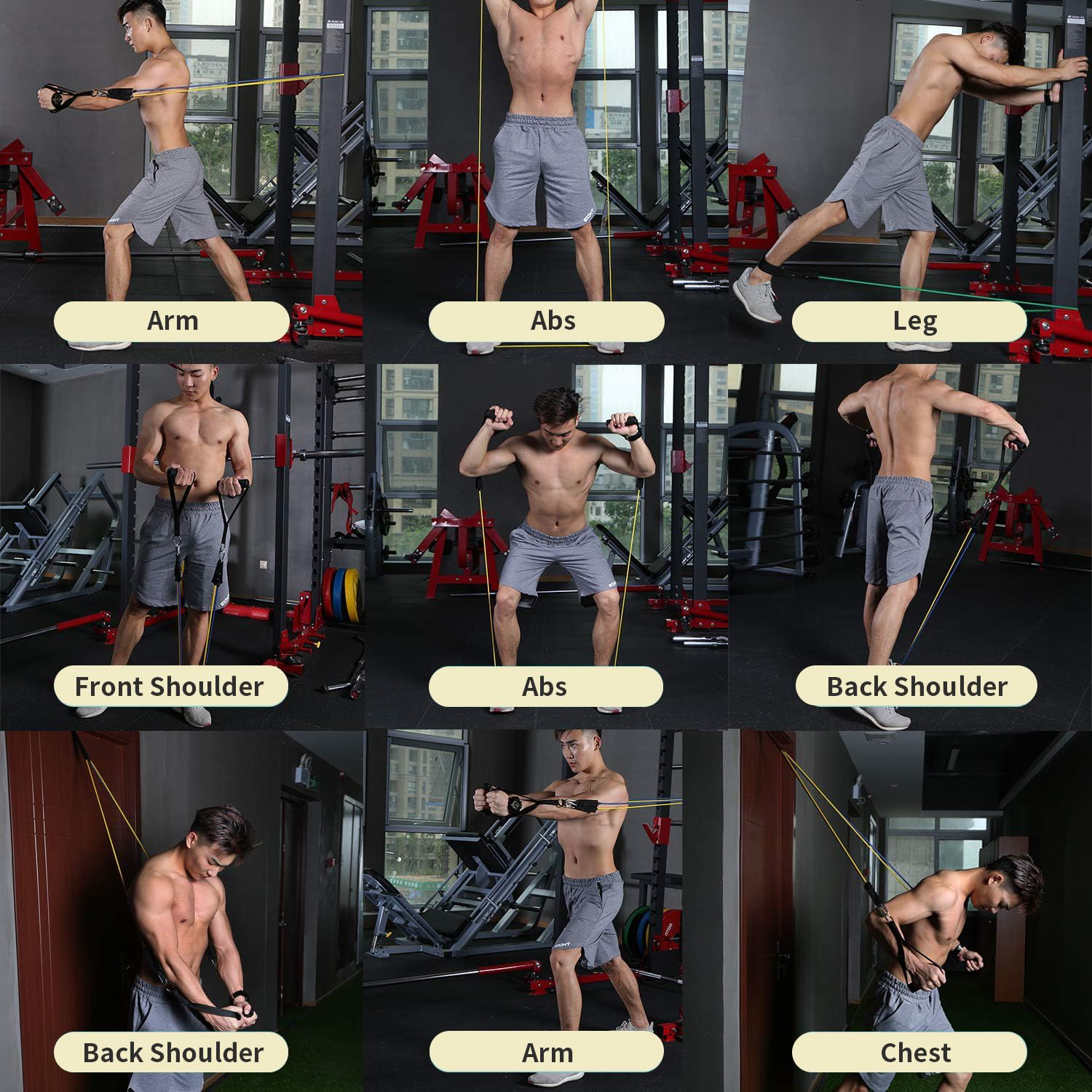 WHATAFIT Resistance Bands with Handles for Men and Women Fitness