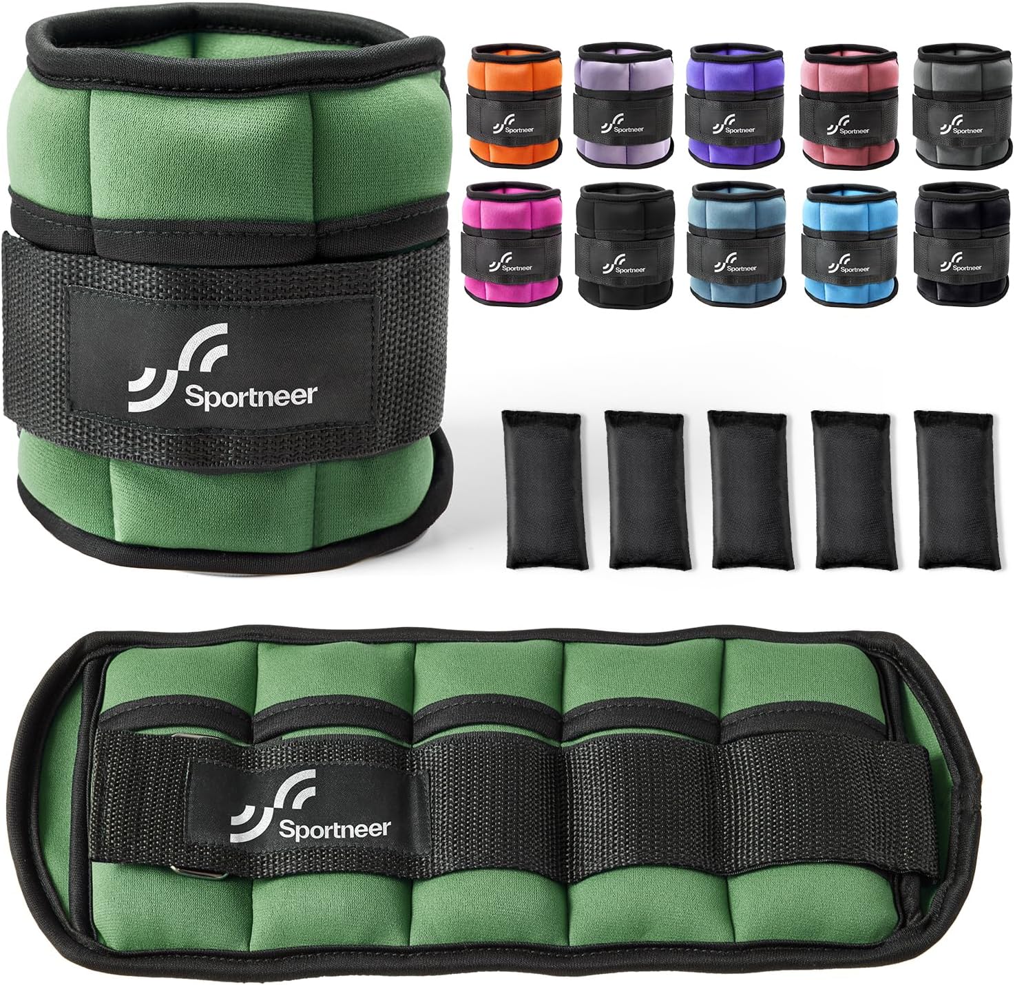 Sportneer Adjustable Ankle Weights 1 Pair 2 4 6 8 10 Lbs Leg Weight Straps