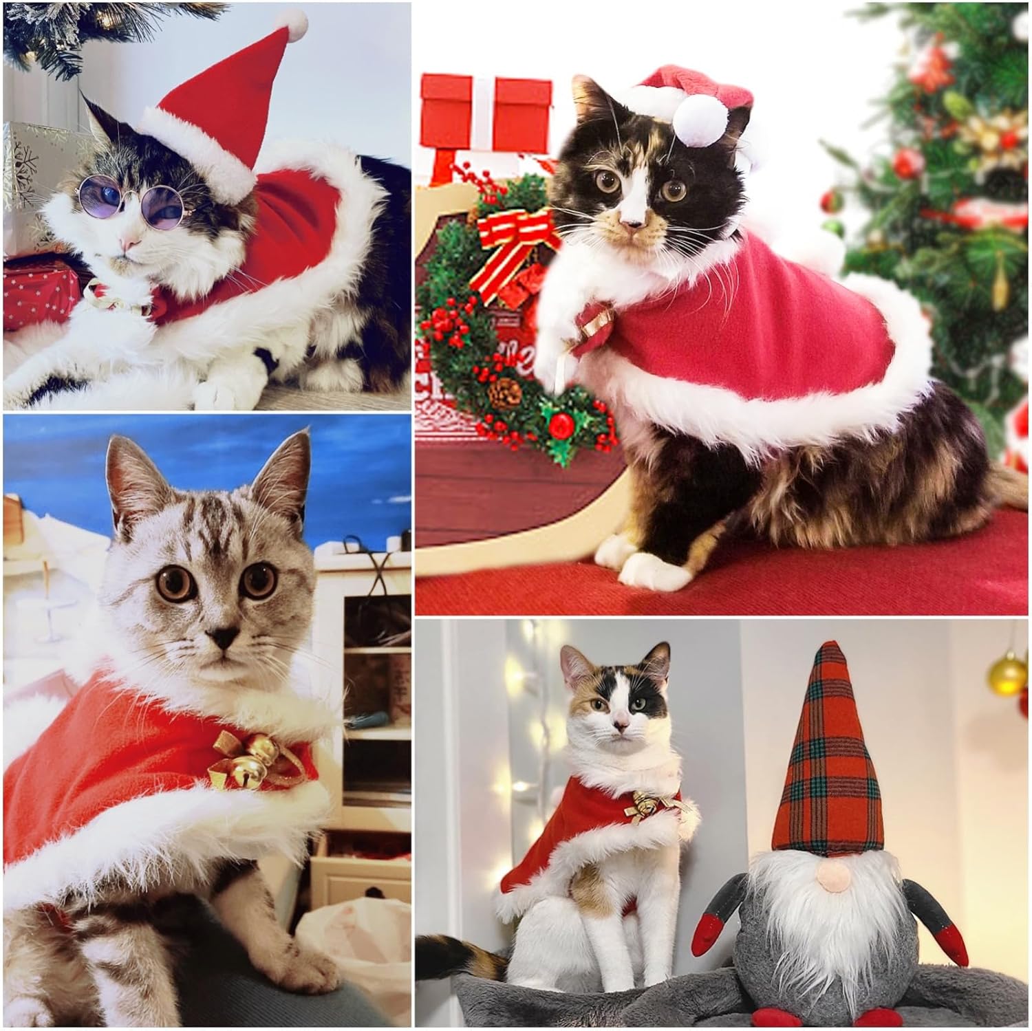 Pet Christmas Santa Costume – Hat & Cloak