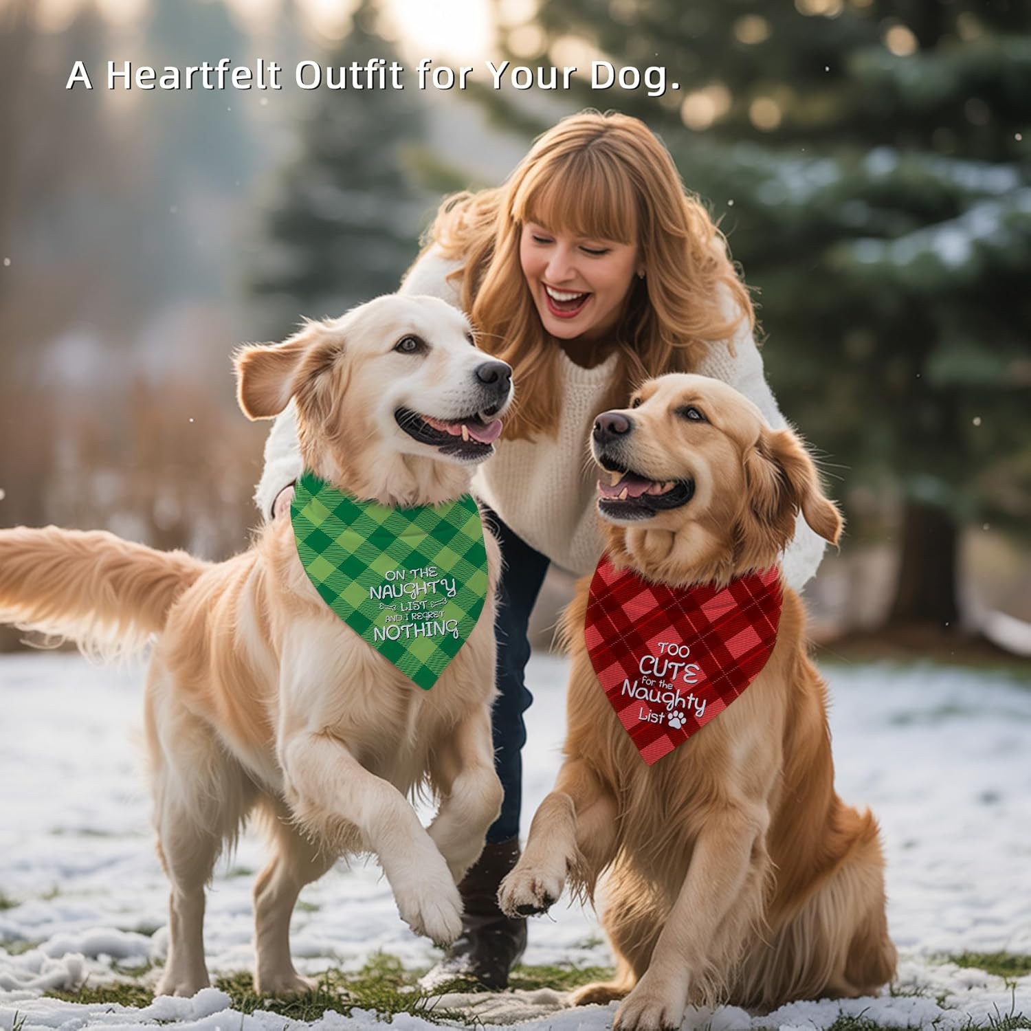 Christmas Dog Bandana Set – 2 Pack