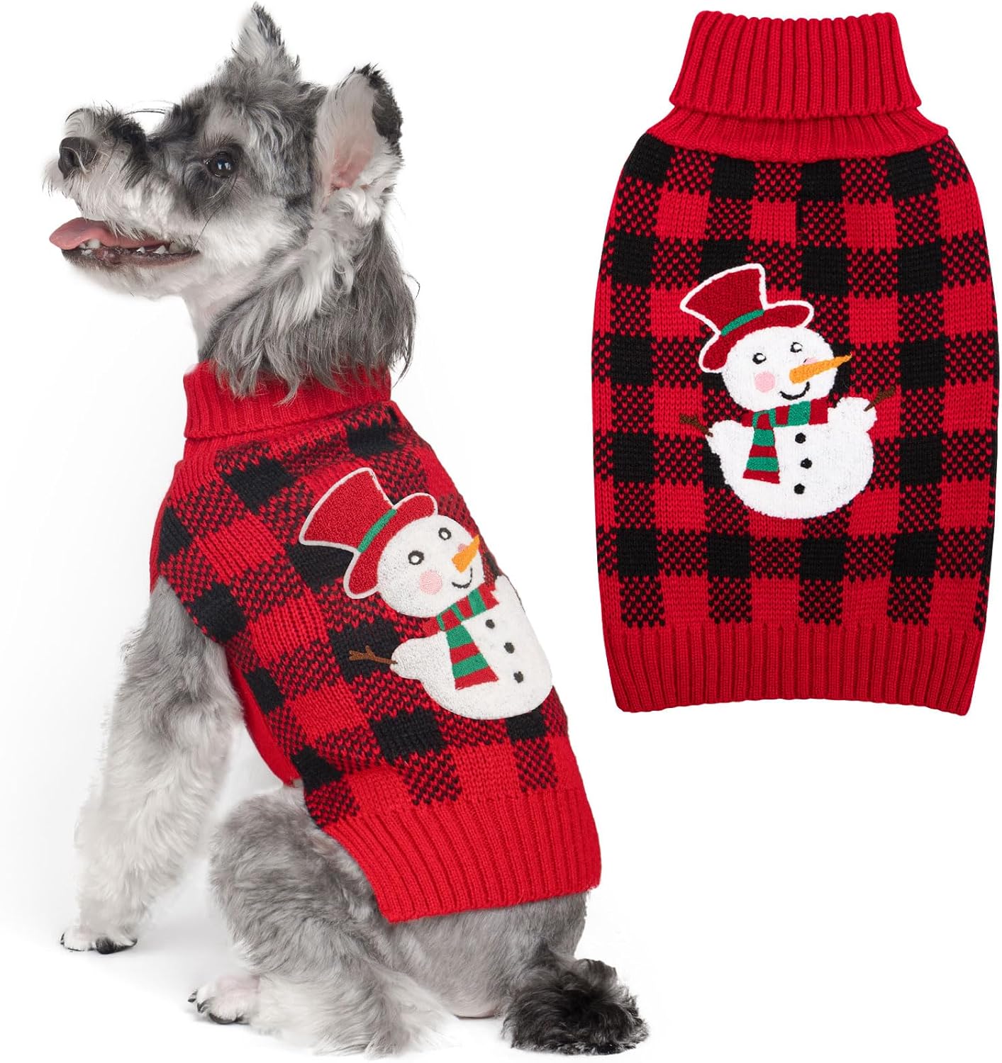 KYEESE Dog Christmas Sweater with Reindeer Pattern