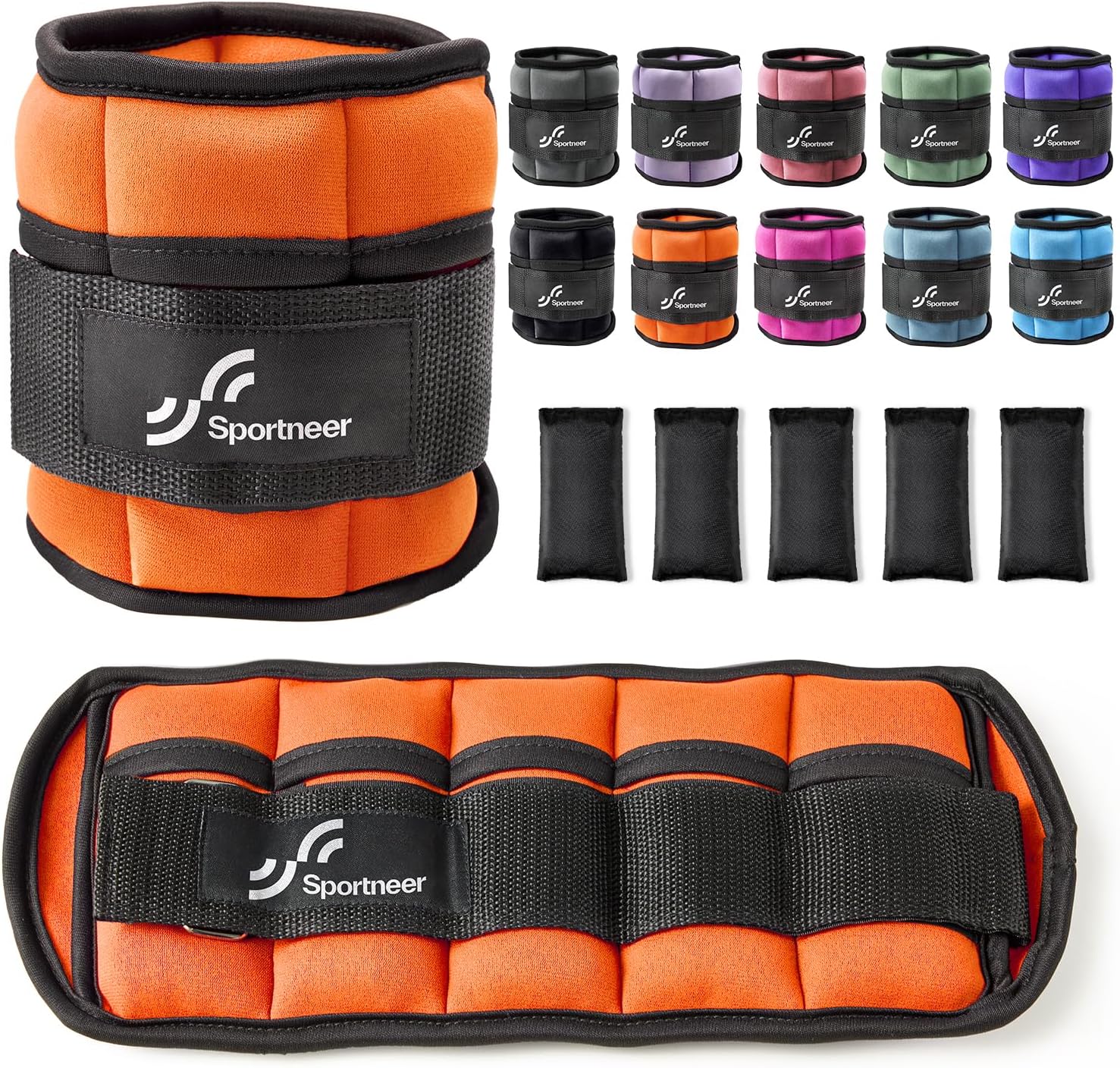 Sportneer Adjustable Ankle Weights 1 Pair 2 4 6 8 10 Lbs Leg Weight Straps